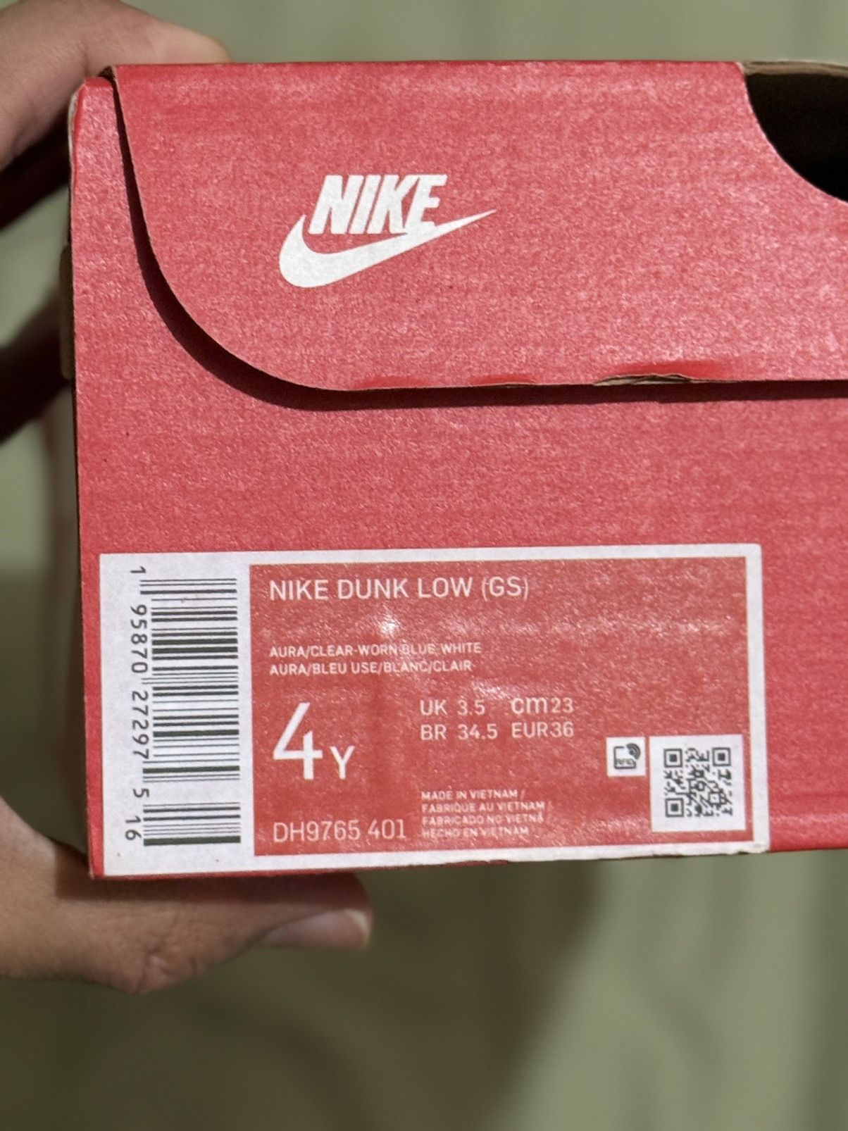 Nike Nike Dunk Low (GS) Aura Blue White Size US 5 / IT 35 - 6 Thumbnail