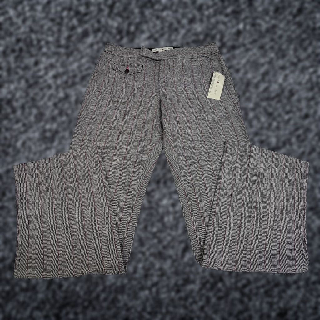Tommy Hilfiger Tommy Hilfiger Pants Womens Wide-Leg Pin Stripe Black/White/Purple Size 2 30in Inseam Dress Pants Regular WNT/NWT Size 26" / US 2 / IT 38 - 1 Thumbnail