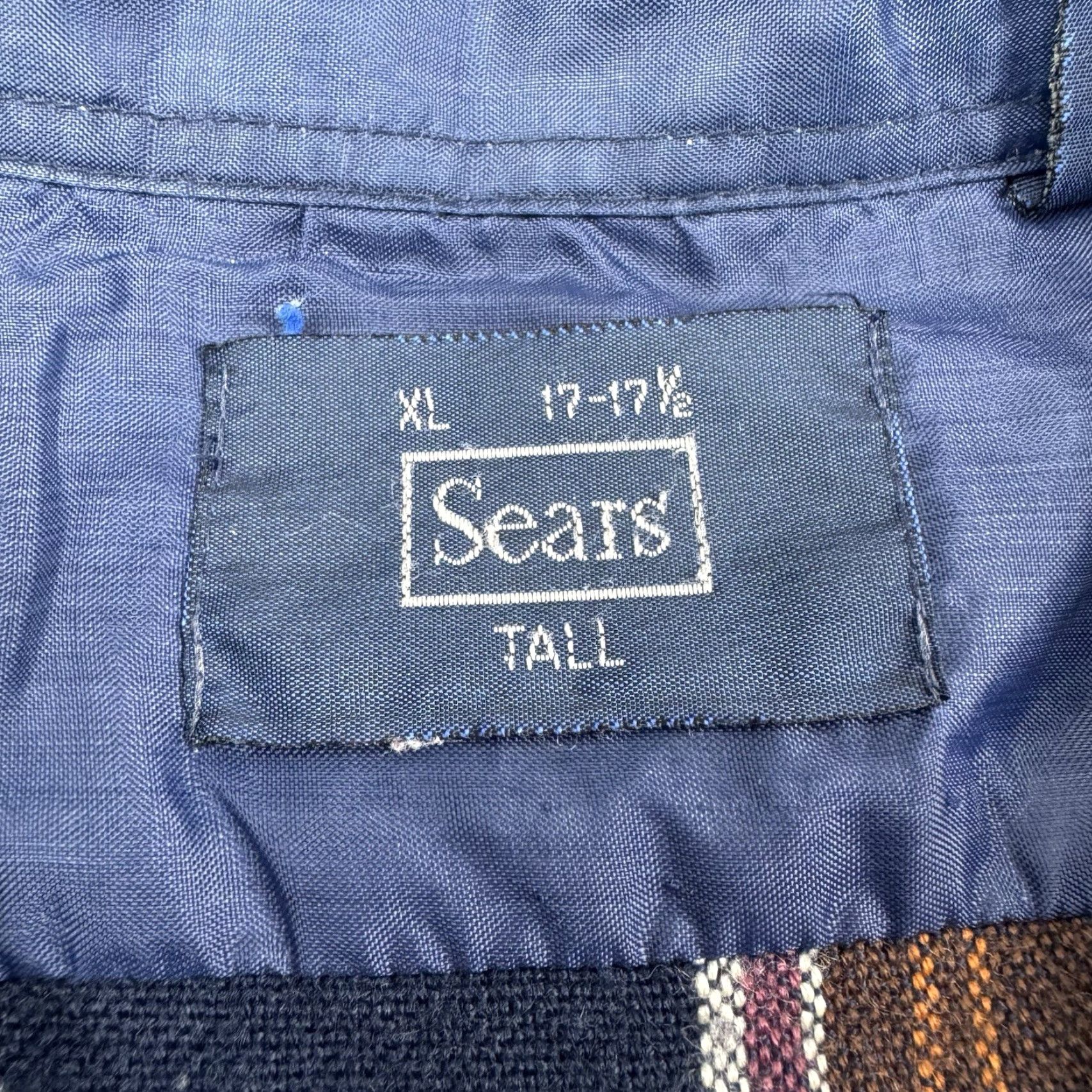 Sears VINTAGE Sears Flannel Shirt Adult XL Tall Plaid 1980s Hipster Blue Long Sleeve Button-Up Mens XLT Size US XL / EU 56 / 4 - 3 Thumbnail
