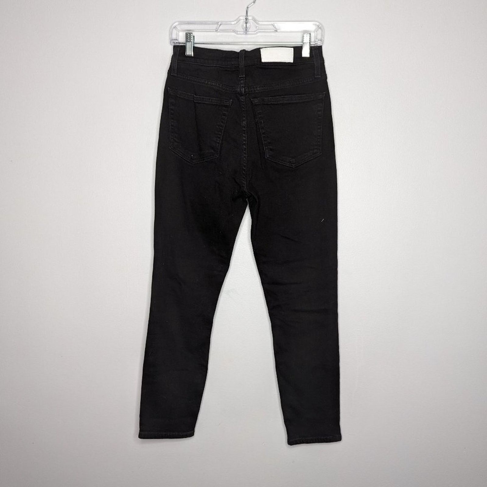 RE/DONE ReDone Black High Rise Ankle Crop Jeans Button Fly Size 30 Size 30" / US 8 / IT 44 - 3 Thumbnail