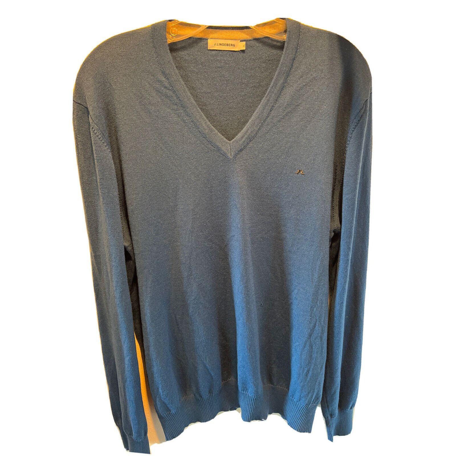 J.Lindeberg J. Lindberg Mens XL Blue Merino Wool V-neck Pullover Sweater Size US XL / EU 56 / 4 - 1 Thumbnail