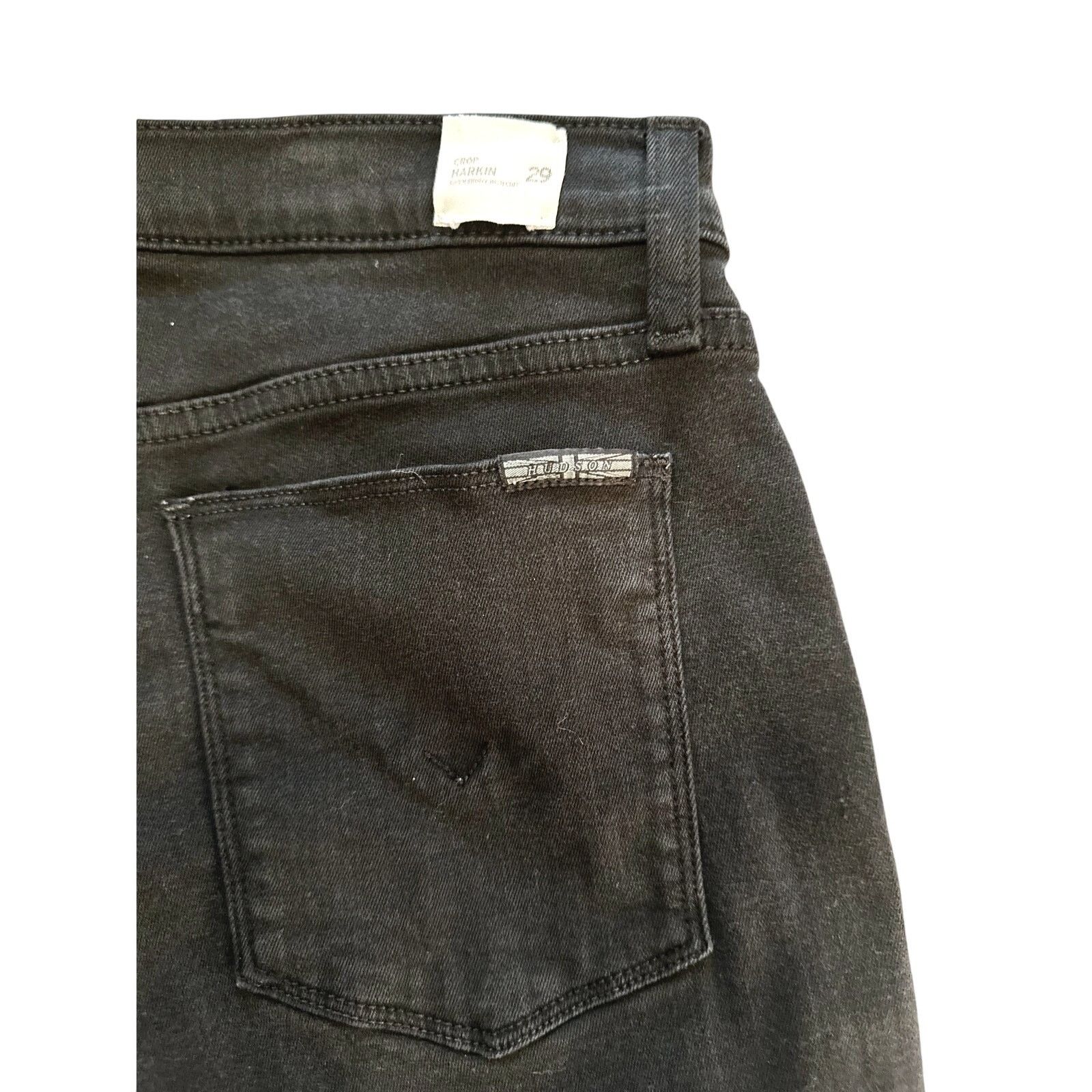Hudson Hudson Harkin Super Skinny Crop Jean Cuff Black Knight 29 Size 29" - 12 Thumbnail