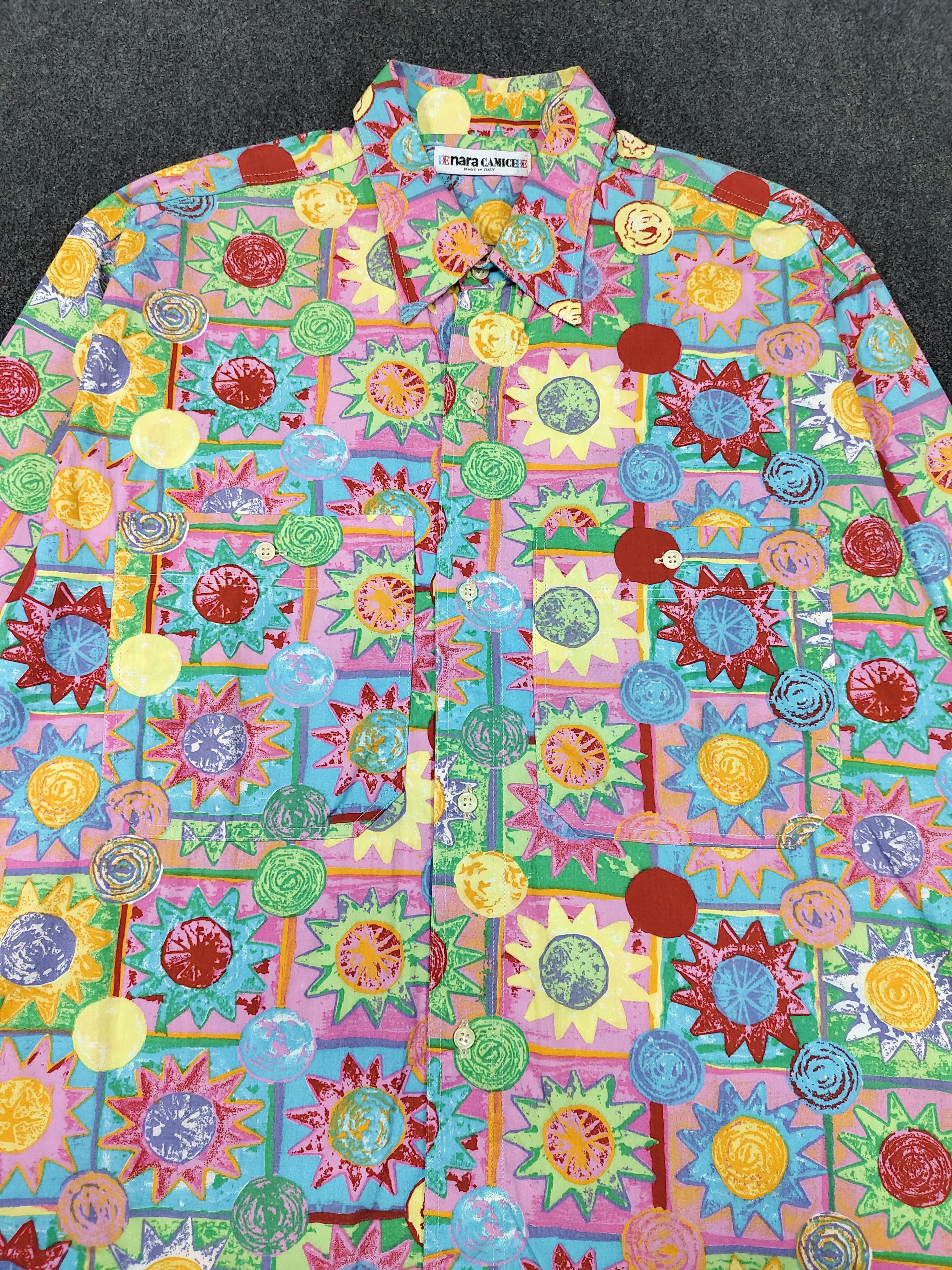 Vintage ❤️‍🔥Vtg Enara Camine Pop Art Explosive Abstract Graphic Size US M / EU 48-50 / 2 - 2 Thumbnail