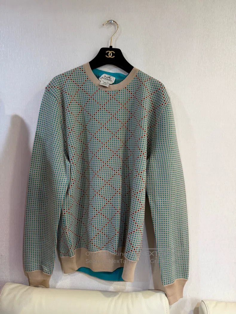 Hermes Hermes Herringbone Cashmere Sweater Size US L / EU 52-54 / 3 - 1 Thumbnail