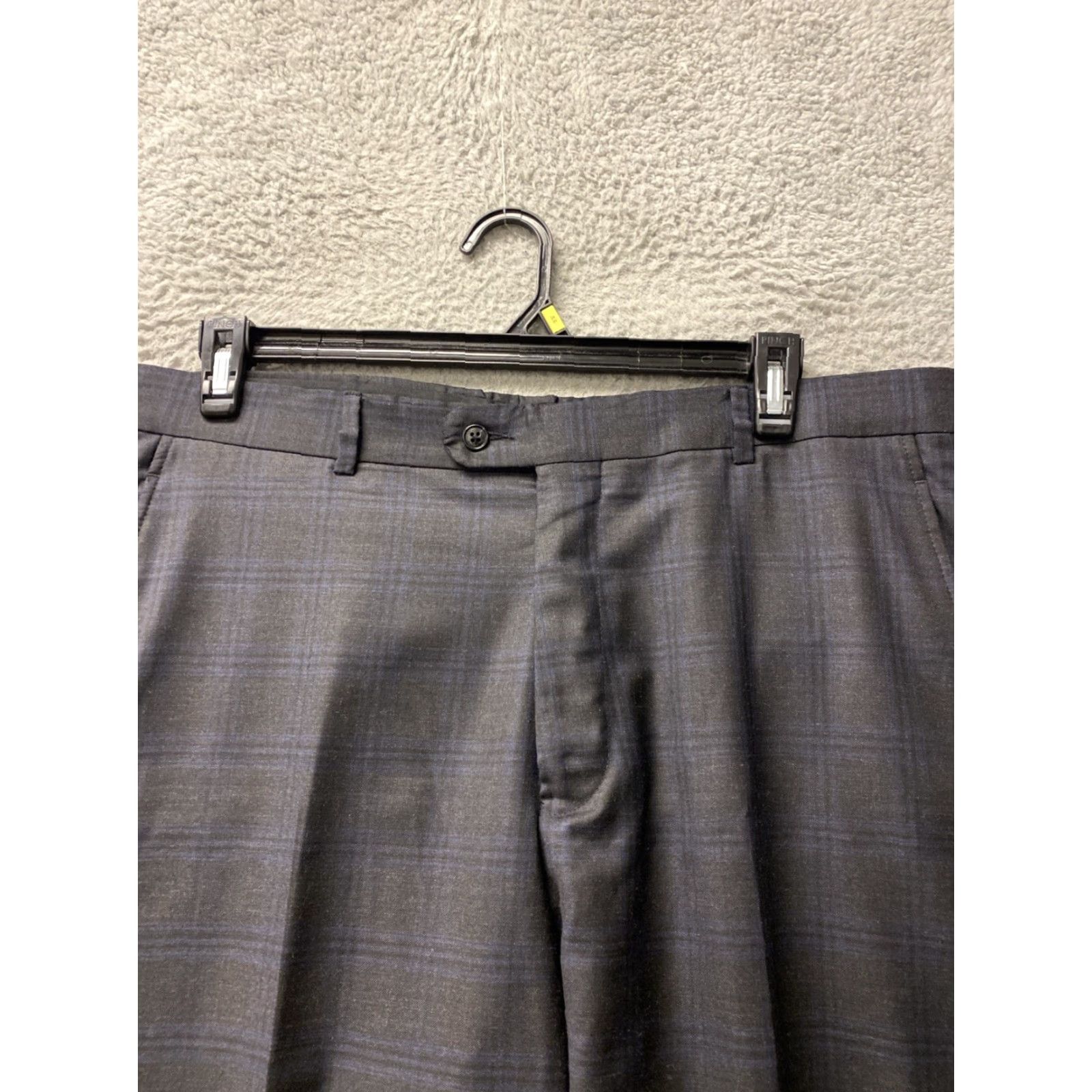 Joseph Abboud Joseph Abboud Dress Pants Men Slim All Wool Size 38 Gray Deep Blue Inseam 32 Regular 75 Size US 38 / EU 54 - 3 Thumbnail