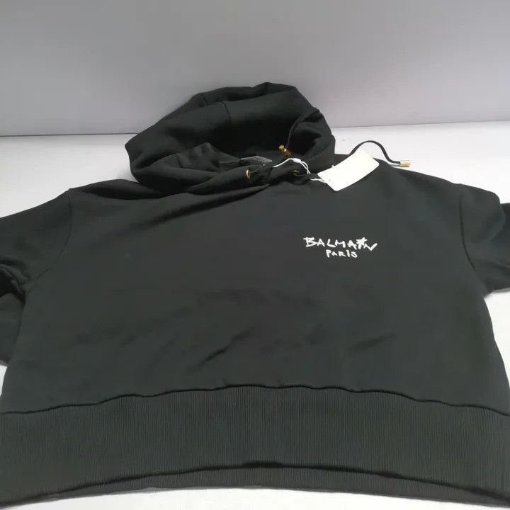 Balmain Balmain SS22 Black Logo Hoodie for Women -2507 Size M / US 6-8 / IT 42-44 - 6 Thumbnail