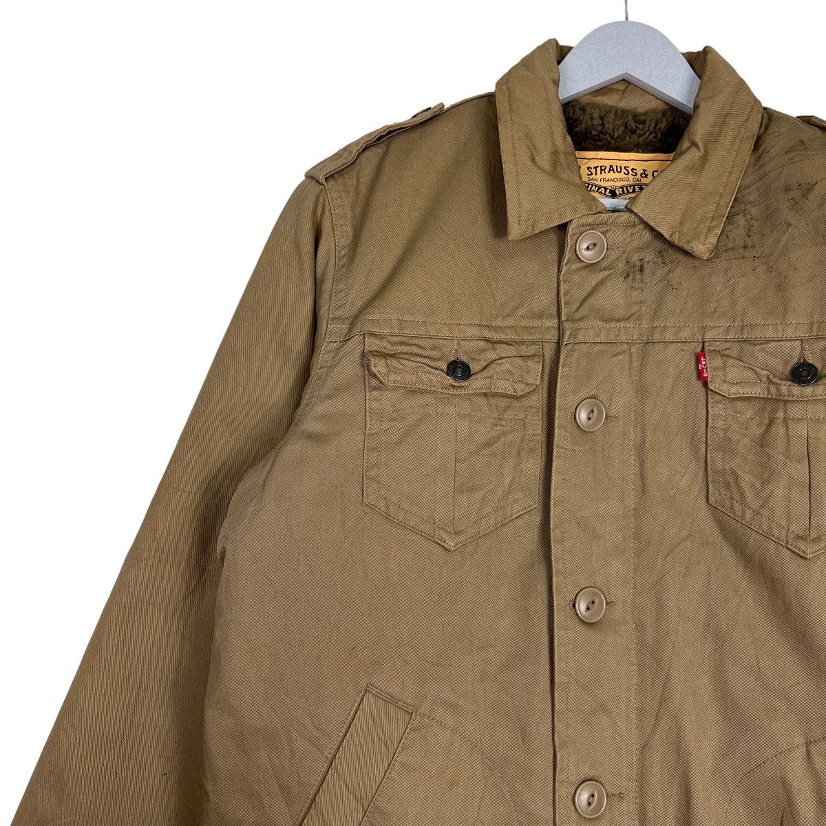 Levi's 🔥 VINTAGE LEVIS RED TAB FAUX FUR LINING ZIPPER JACKET Size US L / EU 52-54 / 3 - 7 Thumbnail