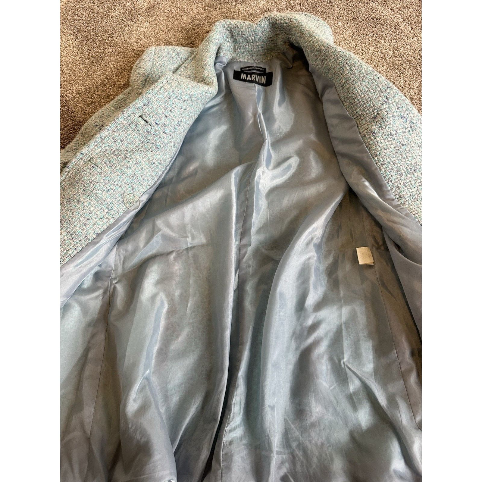 Other Marvin Richards Overcoat Women M Blue Double Breasted Wool Size M / US 6-8 / IT 42-44 - 7 Thumbnail