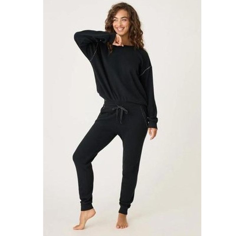 Other P.J. Salvage Black Cross Stitch Waffle Casuals Lounge Set Size M / US 6-8 / IT 42-44 - 8 Thumbnail