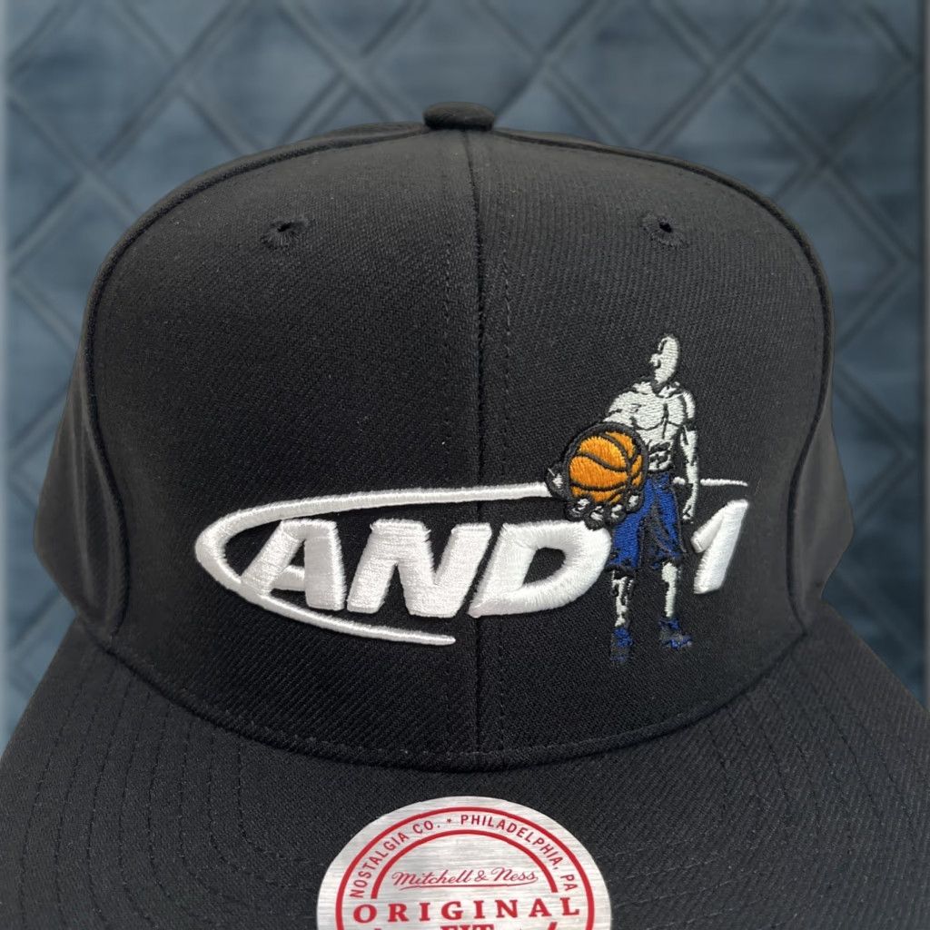 Mitchell & Ness Mitchell & Ness AND1 Hat Cap Snap Back Retro Mixtape Tour Basketball Cap Mens Adjustable Black One Size Snapback Size ONE SIZE - 1 Thumbnail
