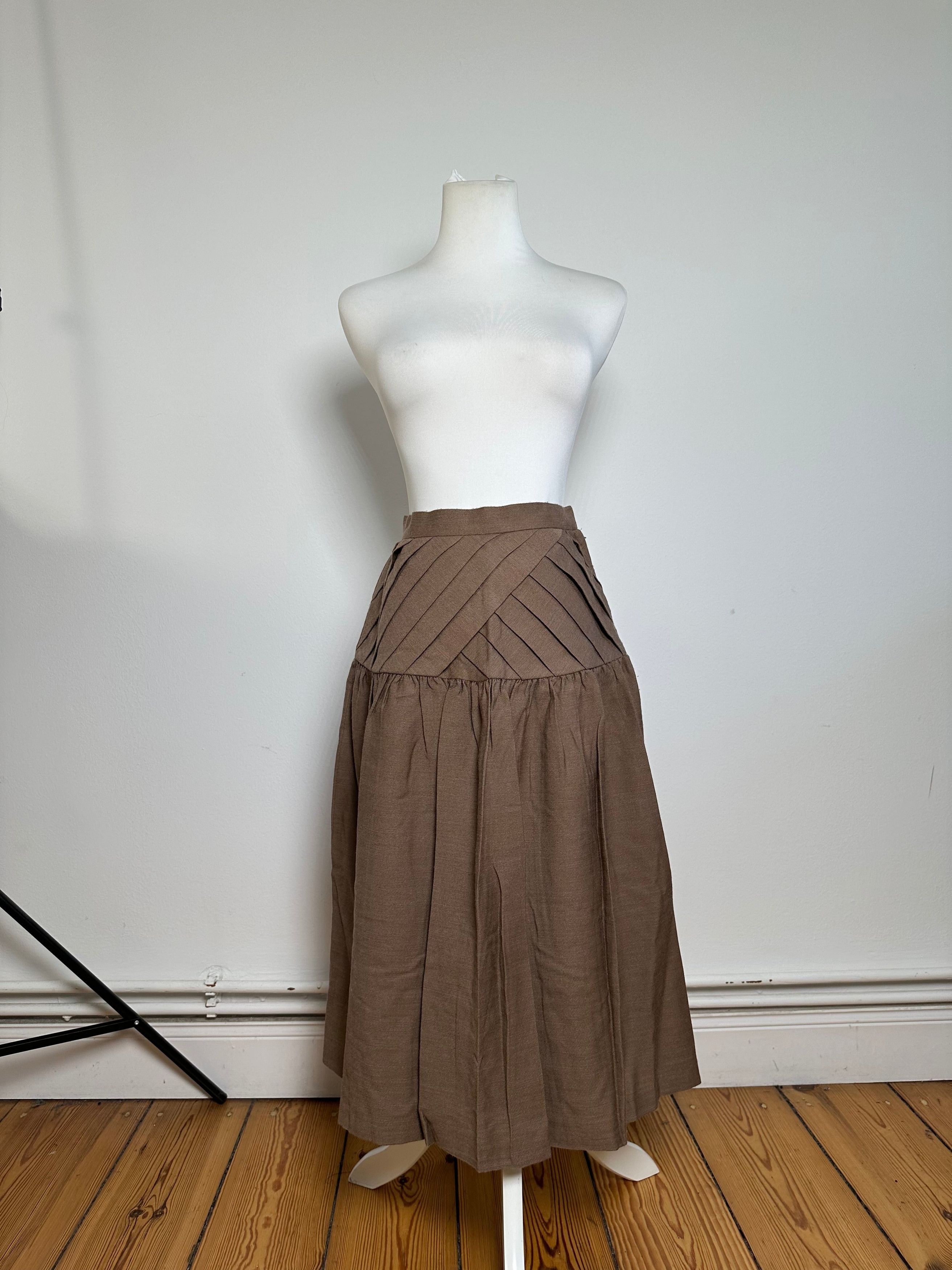 Dior Vintage Wool Skirt Brown M Size 30" / US 8 / IT 44 - 1 Thumbnail