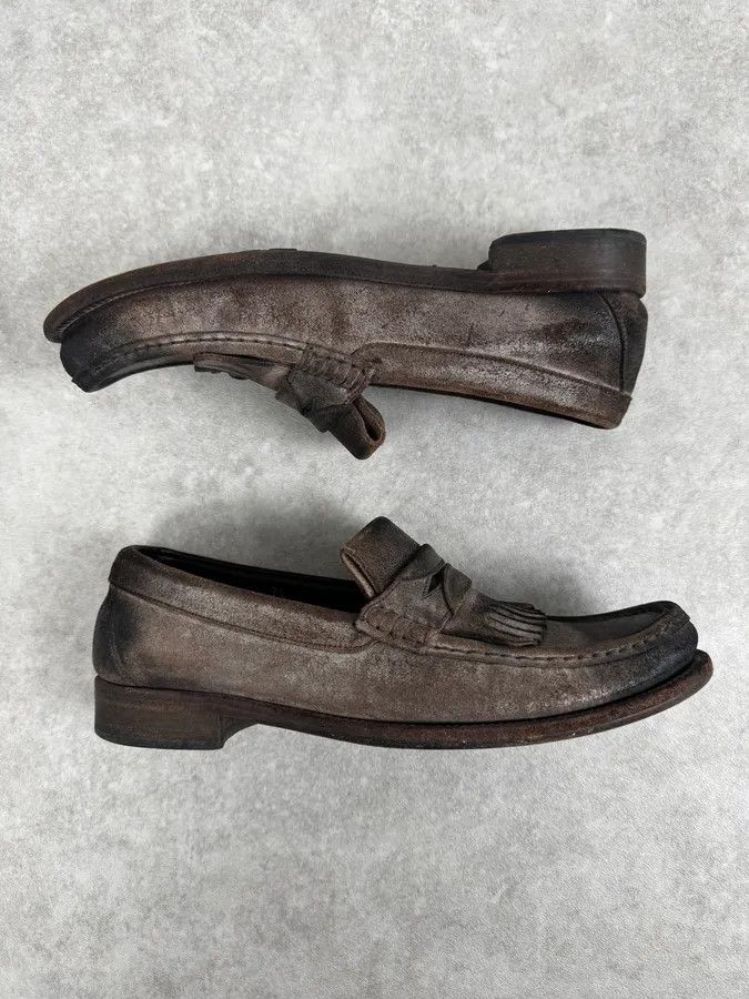 Dolce & Gabbana Dolce & Gabbana Grey Suede Fringes Loafer Size US 7.5 / EU 40-41 - 2 Thumbnail