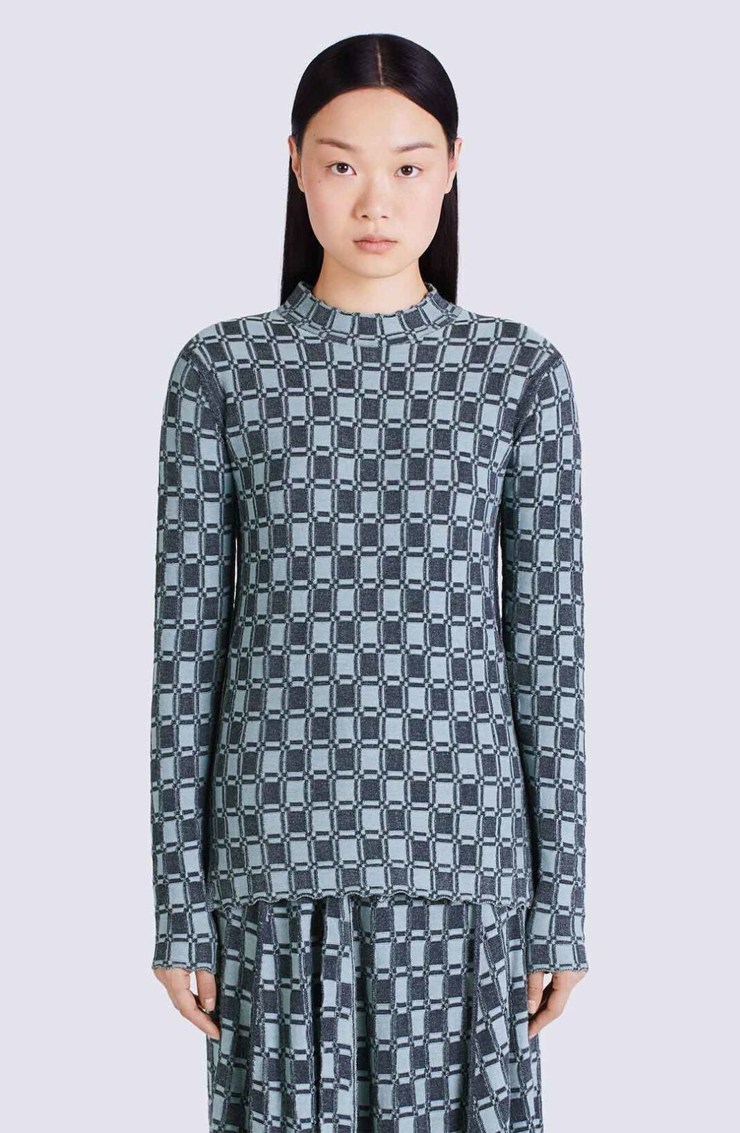 Kenzo o1y1025 Checked Sweater in Sky Blue/Black Size XS / US 0-2 / IT 36-38 - 5 Thumbnail