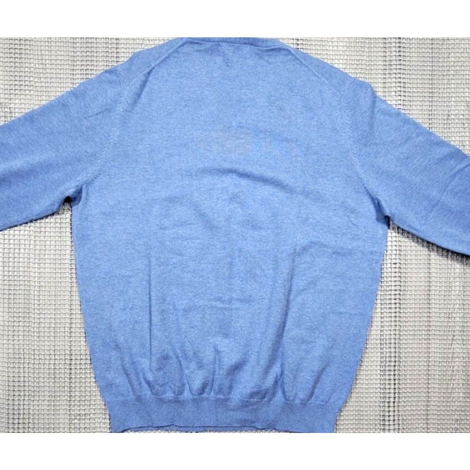 Vintage Bullock & Jones Sweater V-Neck XL Blue Cotton Cashmere Knit Pullover Mens Long Sleeve Classic, Preppy, Designer Size US XL / EU 56 / 4 - 5 Thumbnail