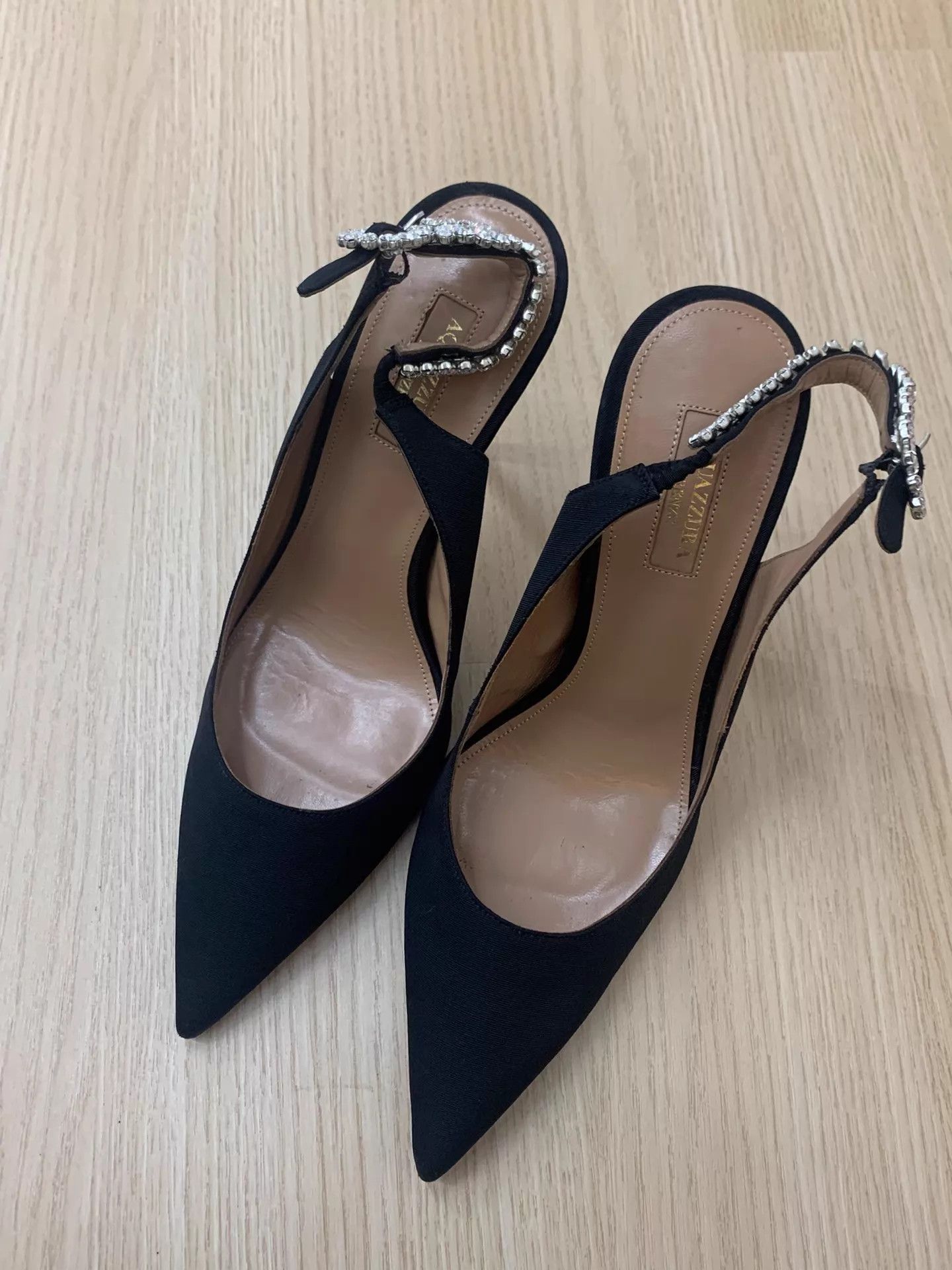 Aquazzura Aquazzura Pineapple Black Crystal Pointy 40 Unworn Size US 9.5 / IT 39.5 - 1 Thumbnail