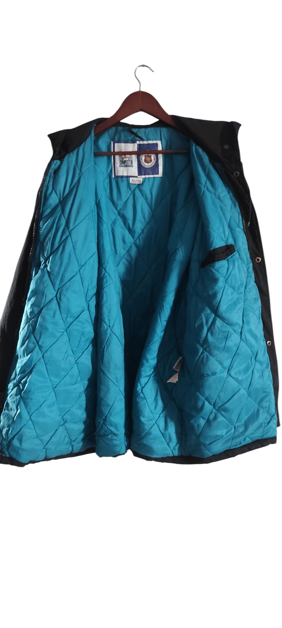 NHL × Vintage Vtg San Jose Sharks Hooded Bomber Parka Hockey Jacket Size US XL / EU 56 / 4 - 4 Thumbnail