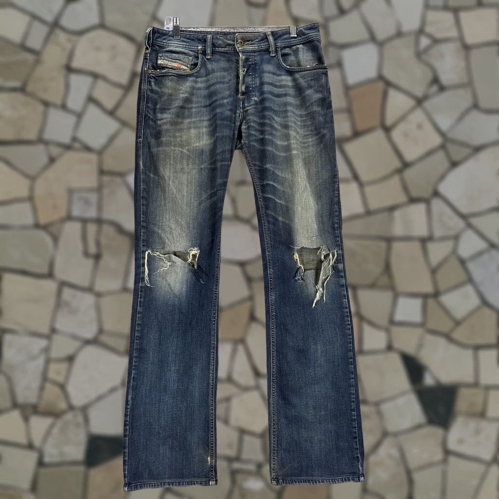 Diesel Jeans Mens 30x34 Blue Zatiny Regular Bootcut Stretch Zip Fly 0802c, Men's
