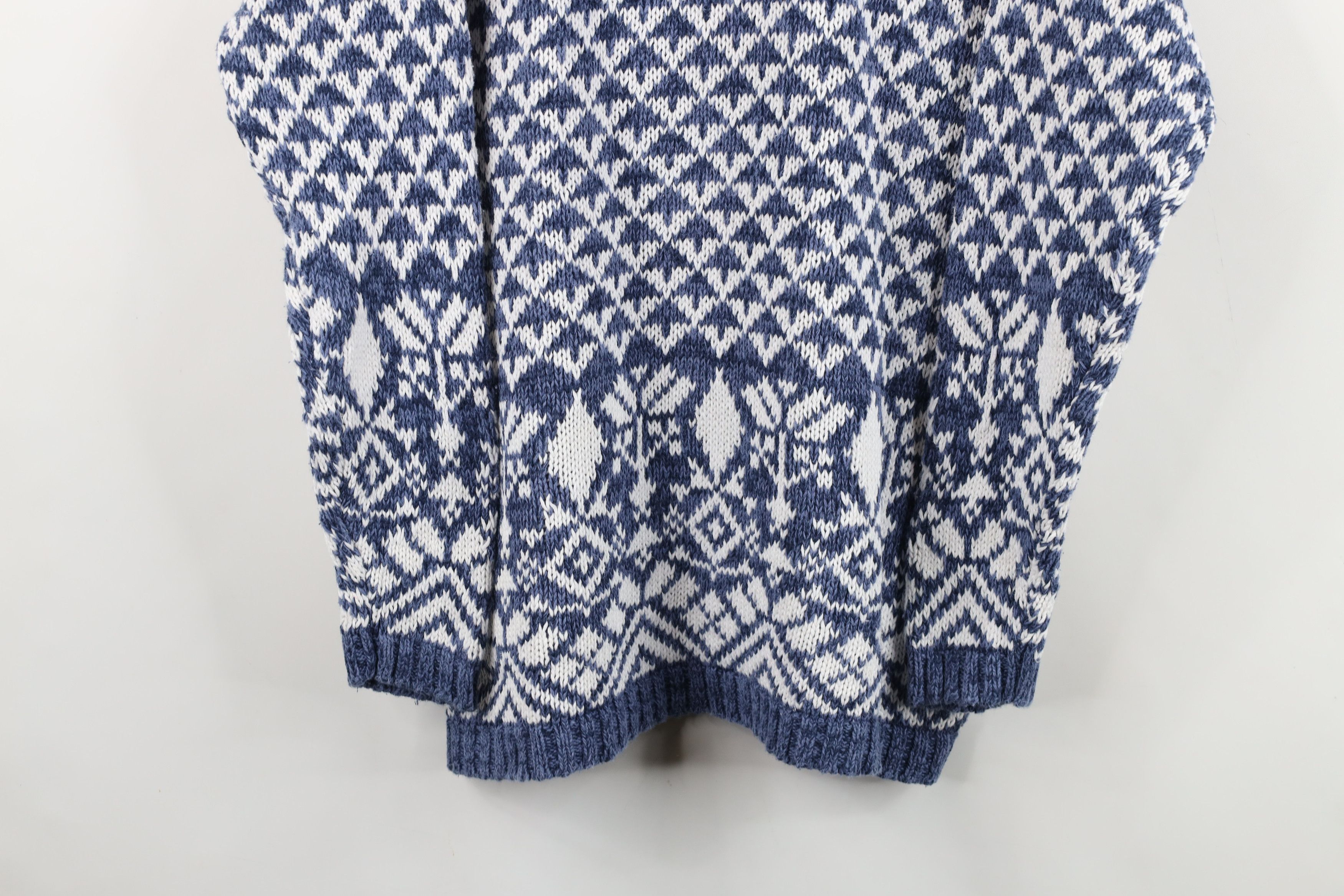 Vintage Vintage 90s Streetwear Geometric Marled Knit Tunic Sweater Size L / US 10 / IT 46 - 3 Thumbnail