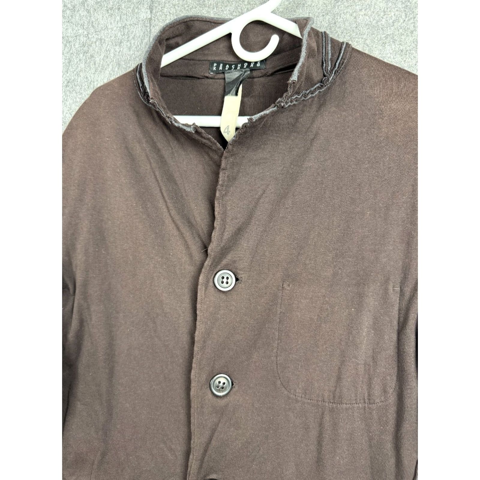 Vintage VINTAGE Peachoo Krejberg Coat Jacket Women's 4 Brown Button Up Pockets Chore Cotton Soft Jacket Size S / US 4 / IT 40 - 4 Thumbnail