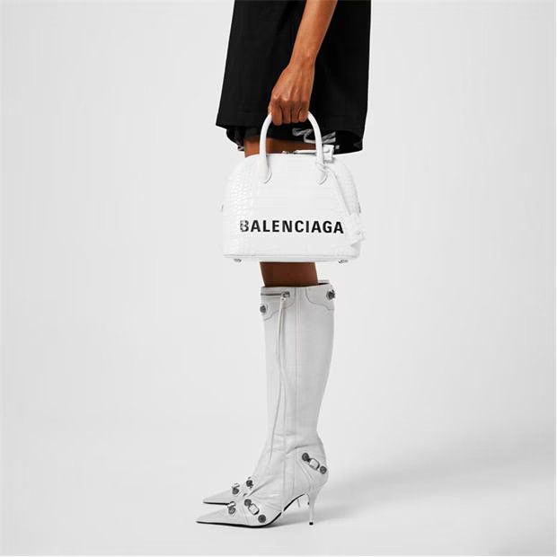 Balenciaga o1g2r1mq0924 Size: OS / Small Ville Tote Bag in Optic White Size ONE SIZE - 4 Thumbnail