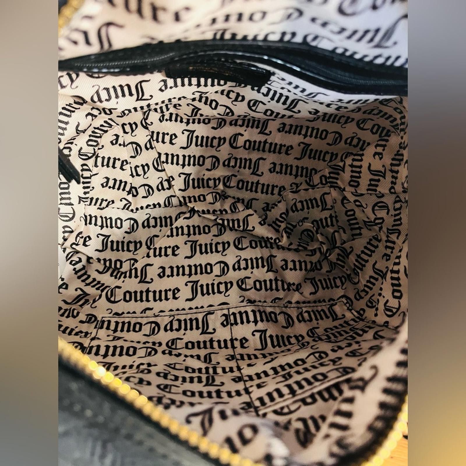 Juicy Couture Black Velvet Glitzed Out Satchel Bag