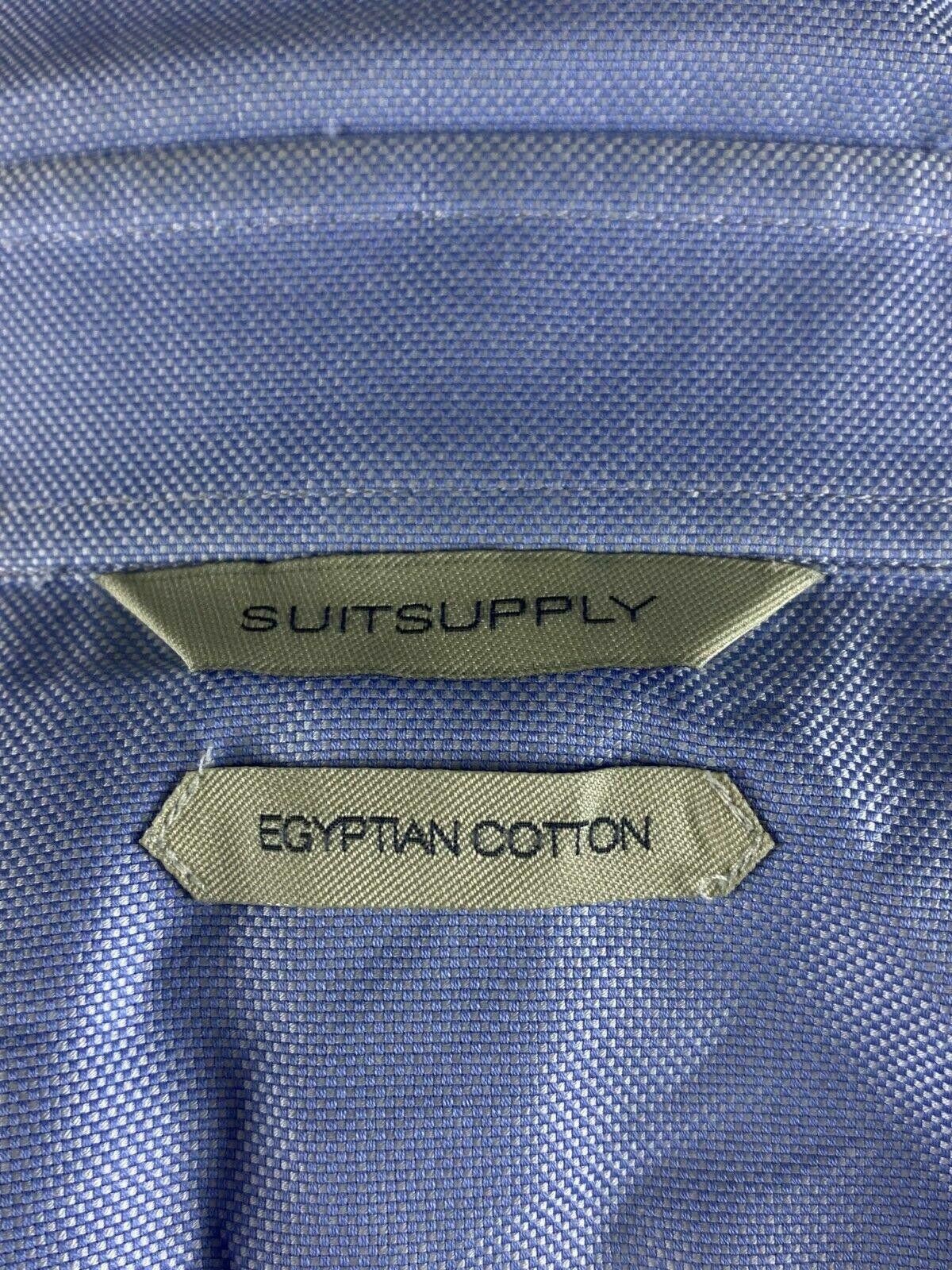 Suitsupply Suit Supply Egyptian Cotton Blue Cuffs Dress Shirt Size 39 Size US M / EU 48-50 / 2 - 11 Thumbnail