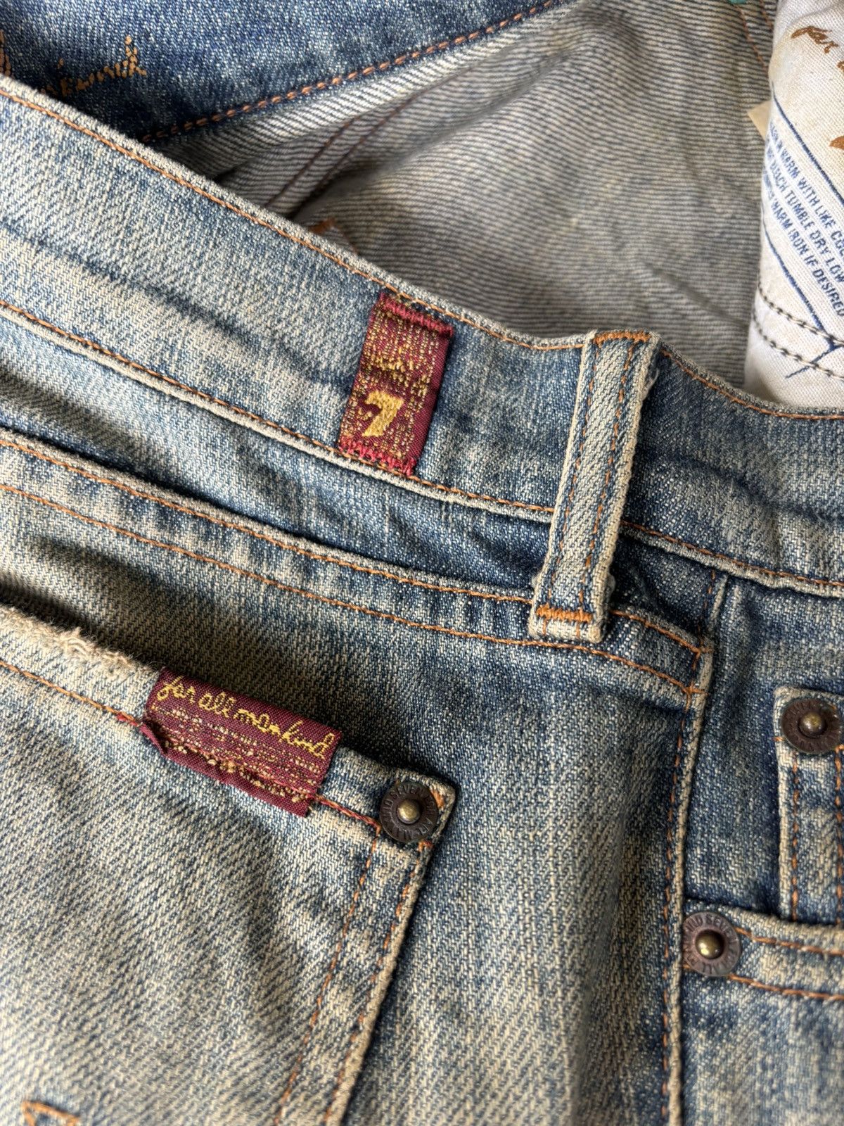 7 For All Mankind × Japanese Brand Flare Jeans Rusty Bootcut 7 For All Mankind Distress Denim Size 27" / US 4 / IT 40 - 13 Thumbnail