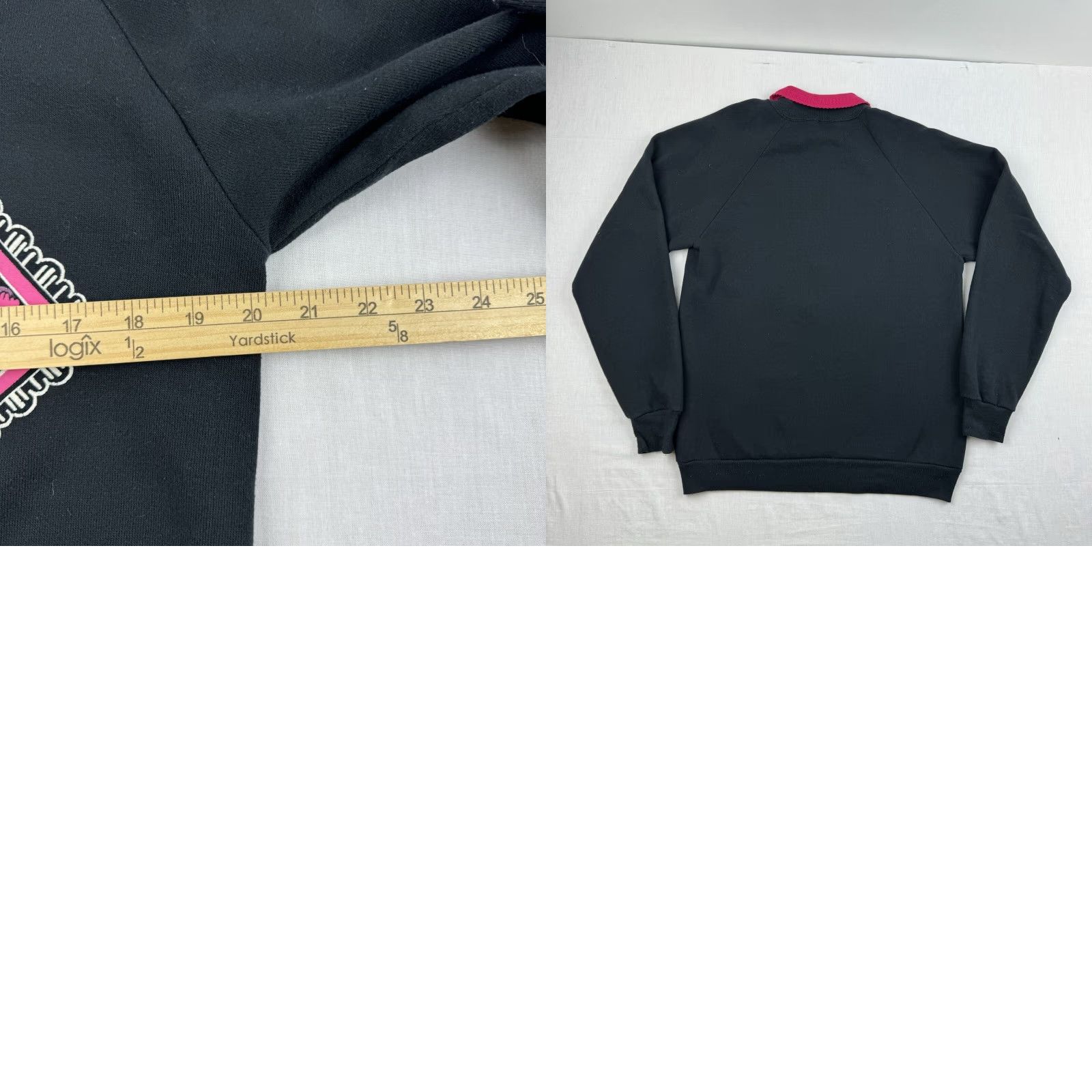 Vintage VINTAGE Rose Flower Sweatshirt Womens Large Black Collar Nature Cute Grandma 90s Size L / US 10 / IT 46 - 8 Thumbnail