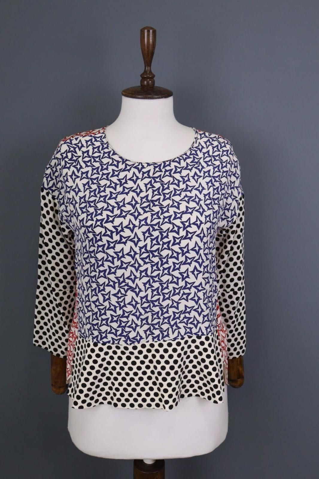 Designer Dorothee Schumacher Printed Dotted Top Shirt Blouse Size 2 Size M / US 6-8 / IT 42-44 - 1 Thumbnail