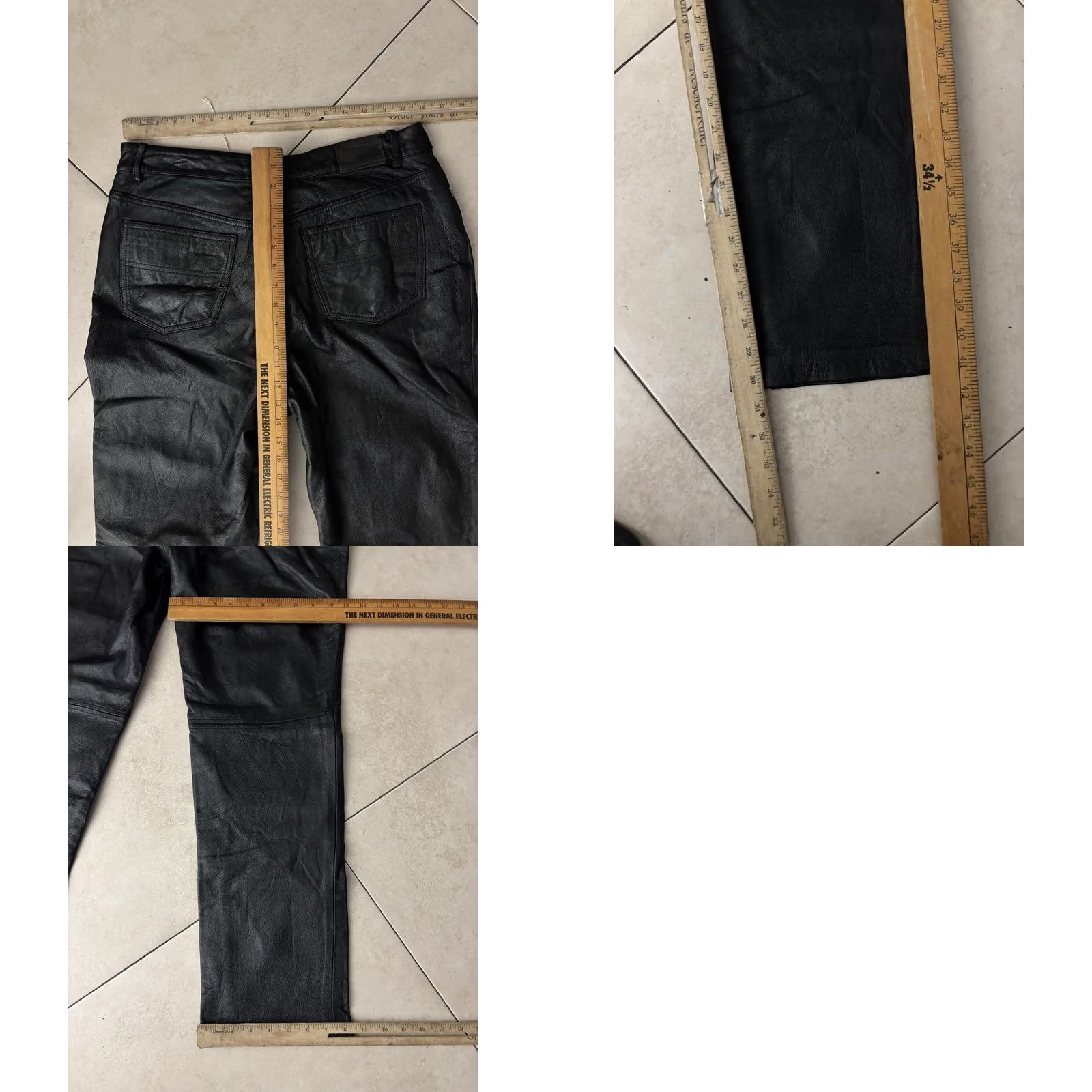 Tommy Hilfiger Tommy Hilfiger Pants Womens 14 Black Leather Straight Leg Dress Pockets Zip Size 36" / US 14 / IT 50 - 8 Thumbnail