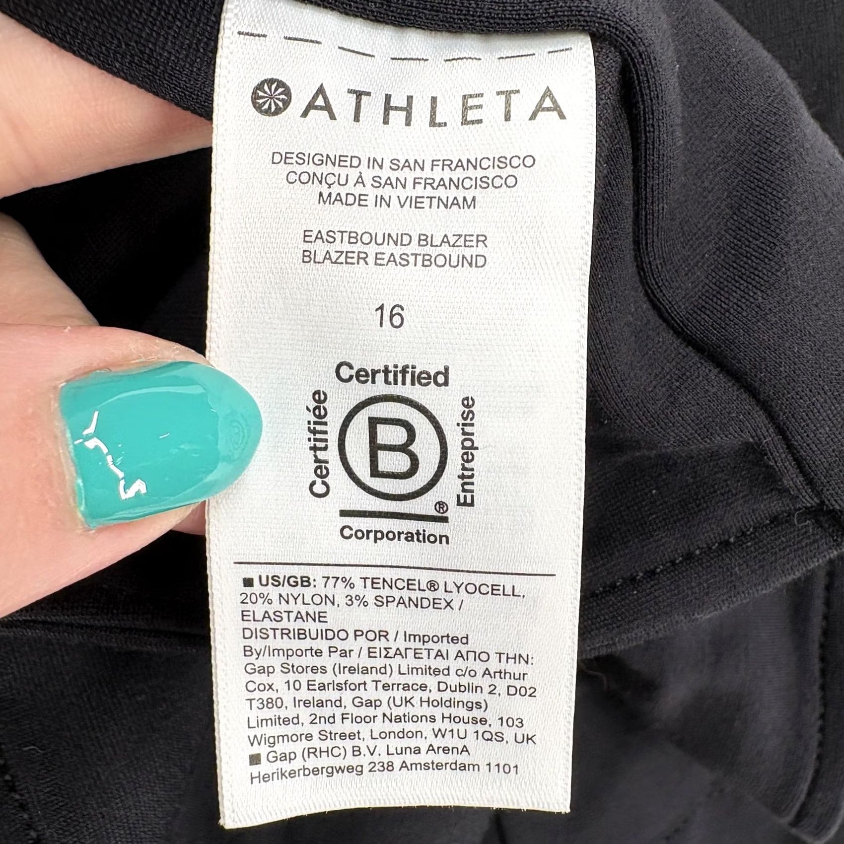 Athleta Athleta Blazer Womens 16 Black Knit Open Front Travel Business Casual Workwear Mid-Length Lyocell Knit Carded Overcoat Size XXL / US 16-18 / IT 52-54 - 5 Thumbnail