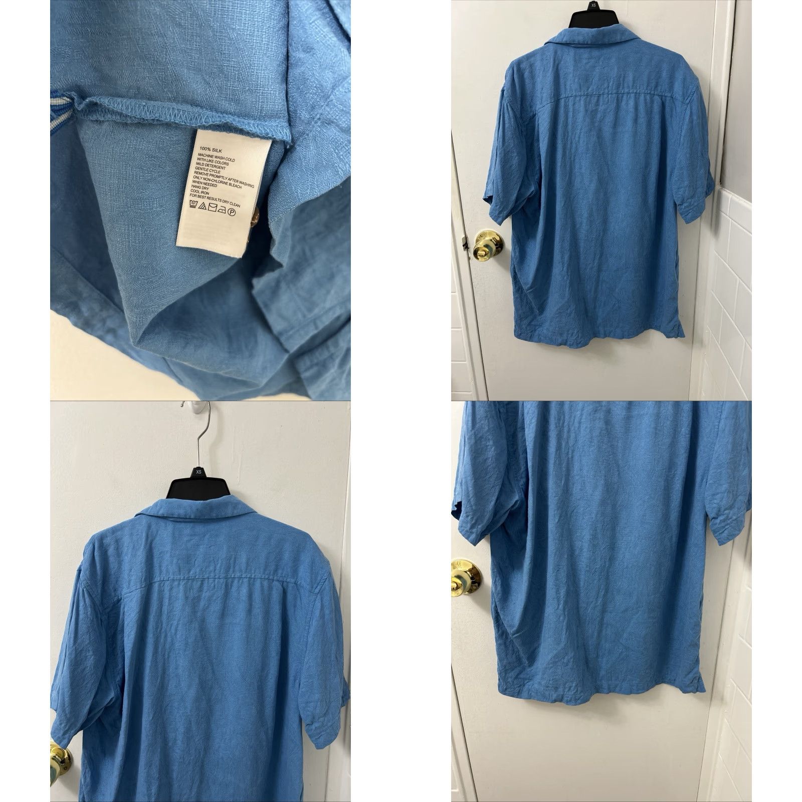 Tommy Bahama Tommy Bahama Shirt Mens Medium Blue 100% Silk Tropical Button Up Short Sleeve Size US M / EU 48-50 / 2 - 8 Thumbnail