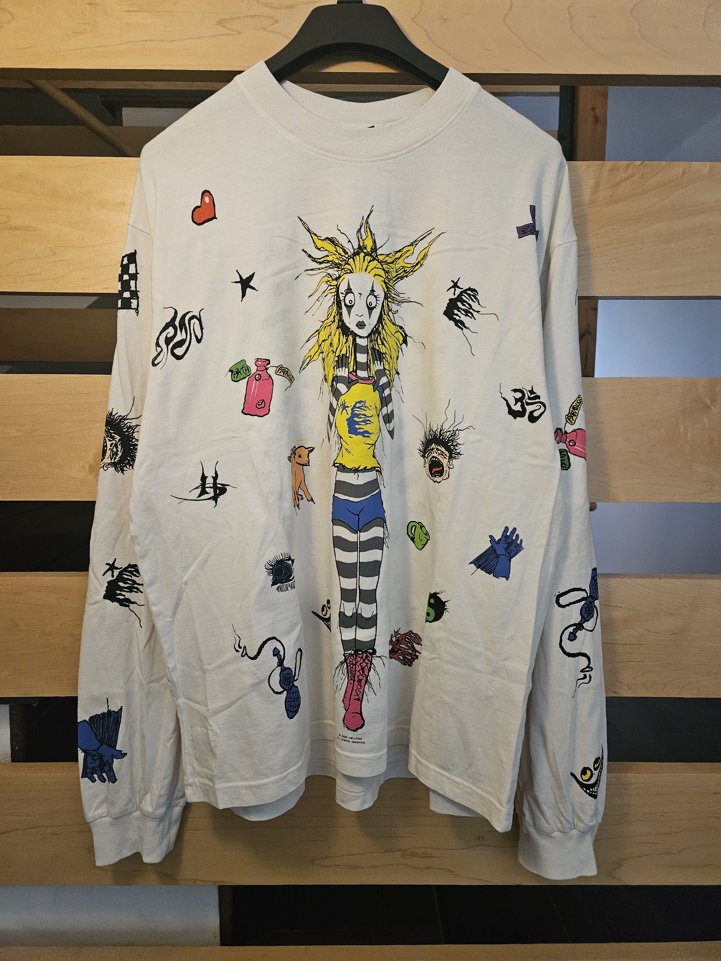 HELLSTAR Down The Path To Paradise White Long Sleeve Shirt Size US L / EU 52-54 / 3 - 1 Thumbnail
