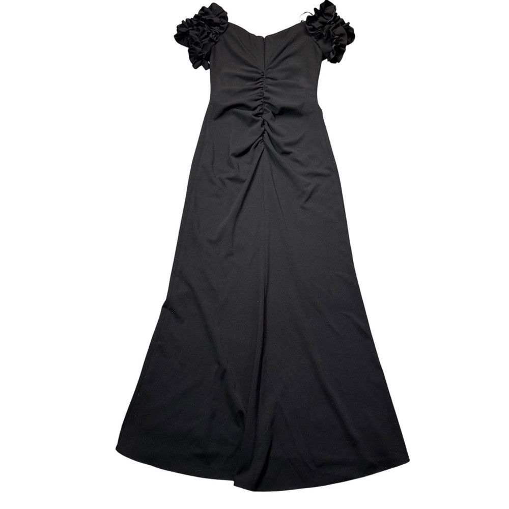 Other NWT New Xscape Evenings Ruffle Off the Shoulder Crepe Gown Size M / US 6-8 / IT 42-44 - 4 Thumbnail