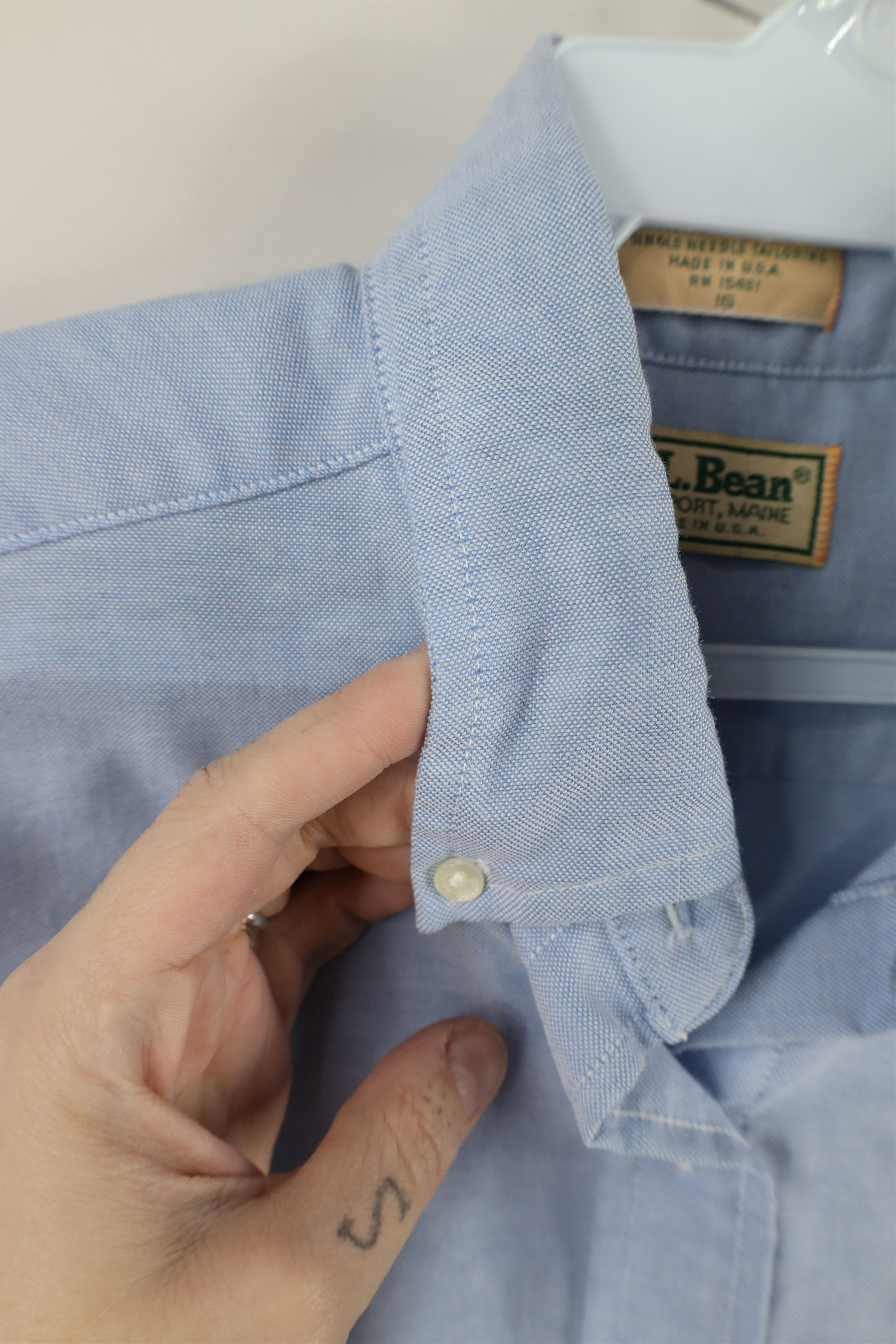 L.L. Bean × Vintage Vintage 90s LL Bean Tailoring Oxford Button Down Shirt USA Size US L / EU 52-54 / 3 - 6 Thumbnail