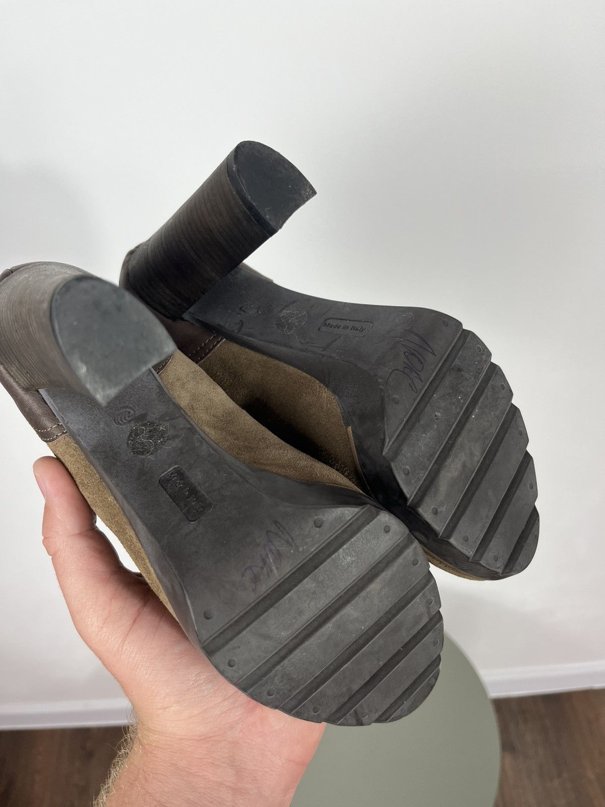 Other Brown Suede Lace-Up Chunky Heel Ankle Boots Lug Sole Size US 7 / IT 37 - 9 Thumbnail