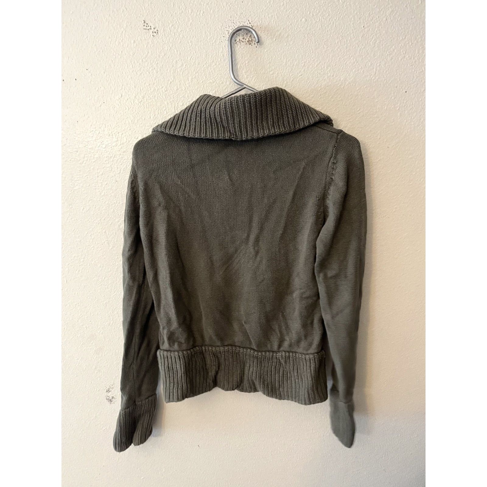 H&M H&M Logg Women's Full Zip Sweater Size M Green Tunic Long Sleeve Cardigan Style Size M / US 6-8 / IT 42-44 - 3 Thumbnail