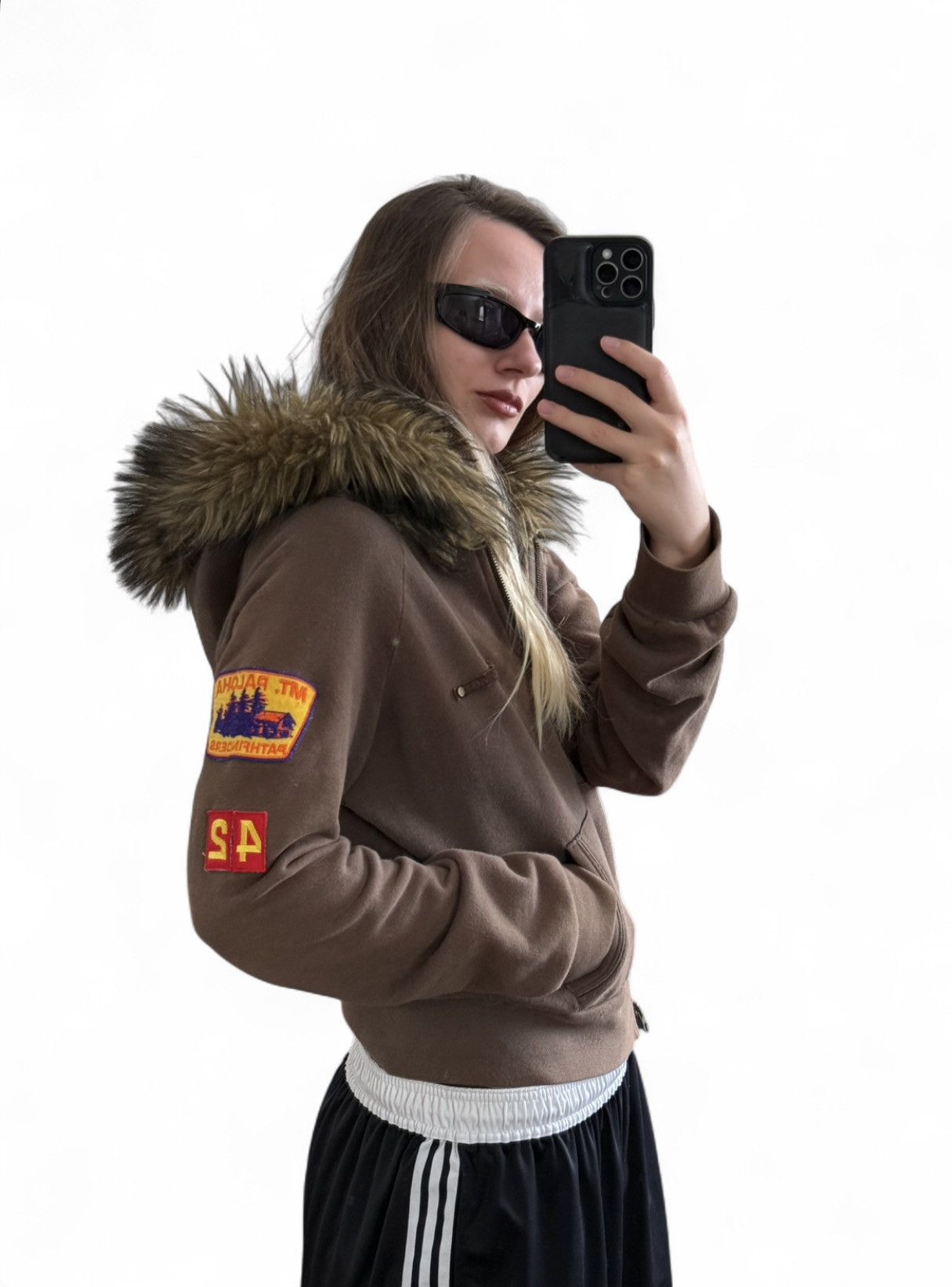 Other Vintage SABOTAGE brown crop hoodie with faux fur zip rare Size US S / EU 44-46 / 1 - 1 Thumbnail
