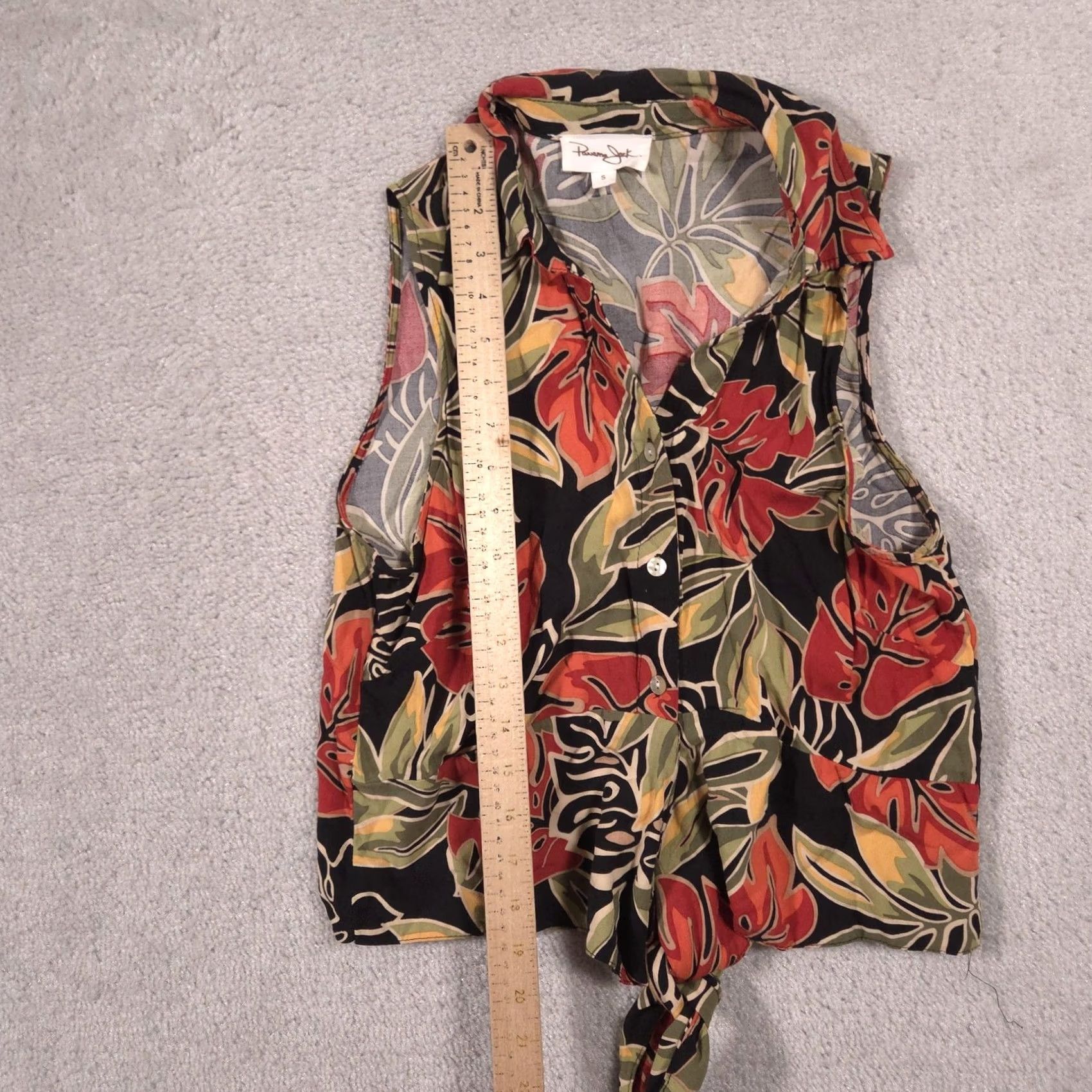 Panama Jack Panama Jack Shirt Womens Small Multicolor Floral Tie Front Hawaiian Cropped Top Size S / US 4 / IT 40 - 7 Thumbnail
