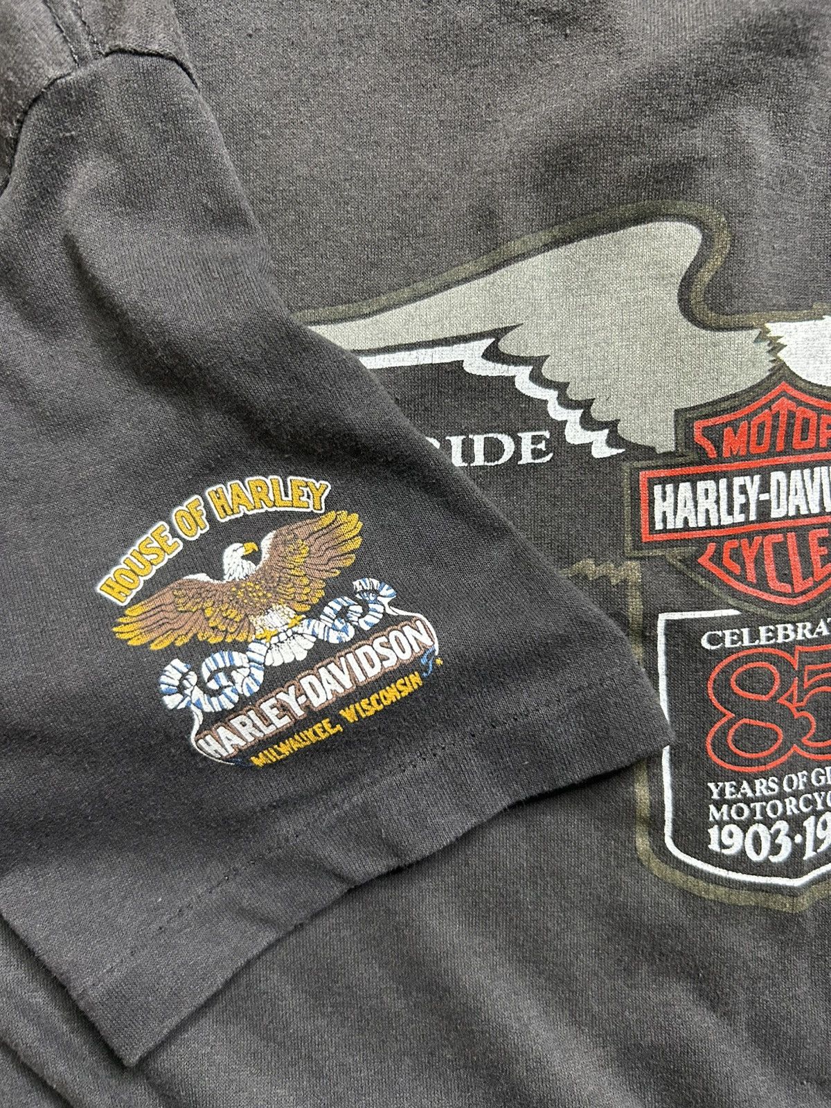 Vintage Vintage 80s Harley Milwaukee Ride Tee Made in USA Single Size US XXL / EU 58 / 5 - 5 Thumbnail