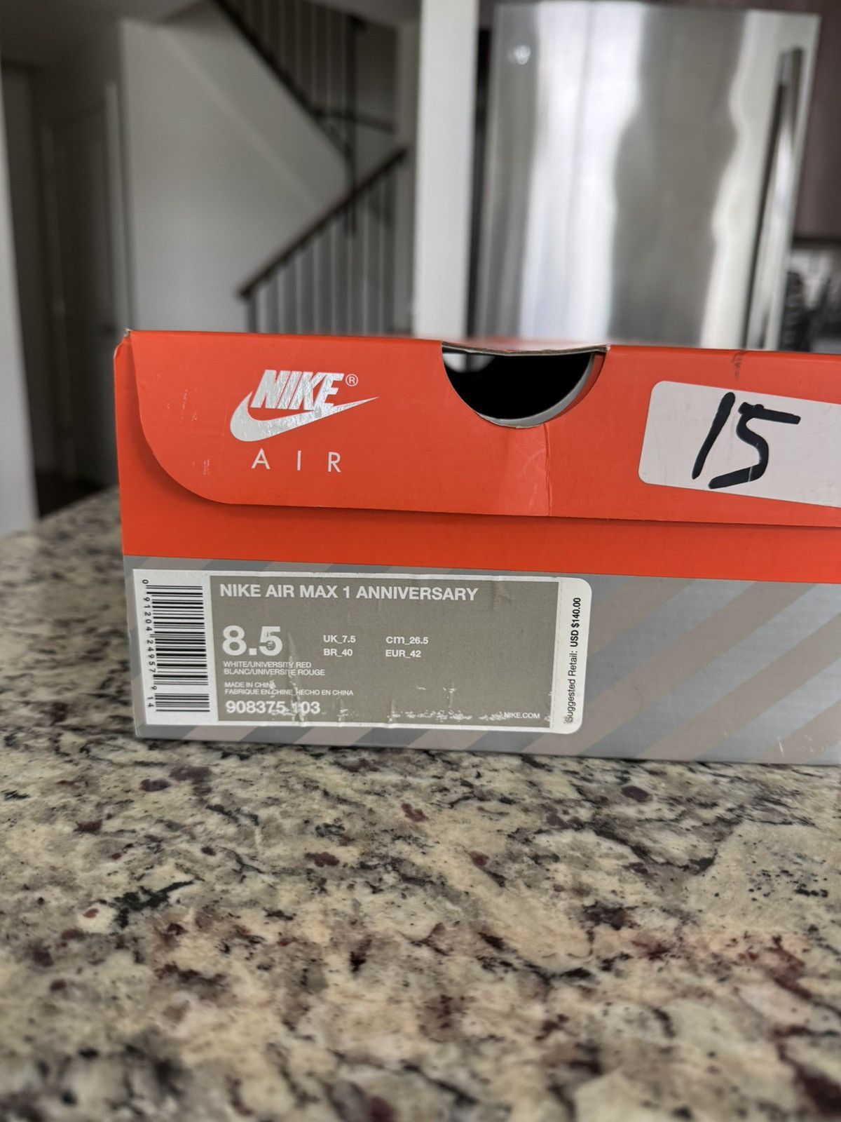 Nike Nike Air Max 1 “Anniversary Red” 2018 Size US 8 / EU 41 - 12 Thumbnail