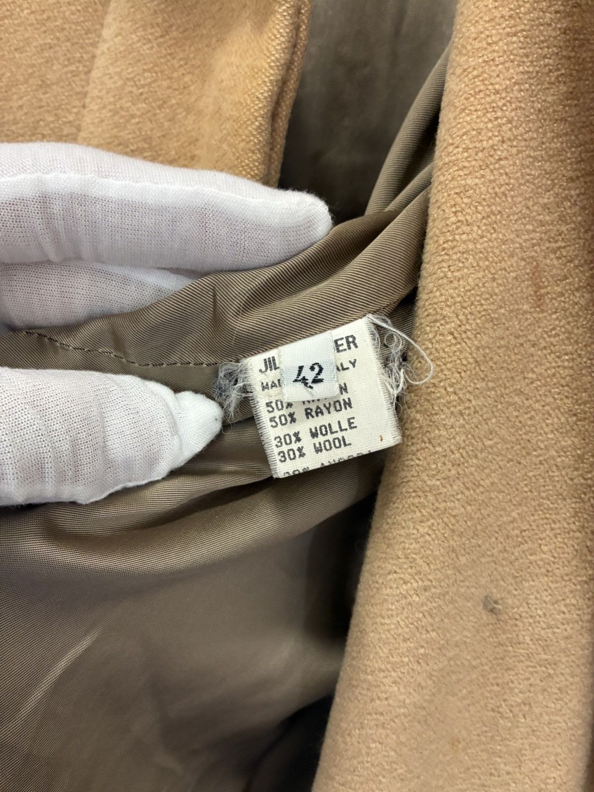 Jil Sander Vintage Made in Italy Jil Sander Camel Wool-Blend Long Coat Size M / US 6-8 / IT 42-44 - 9 Thumbnail