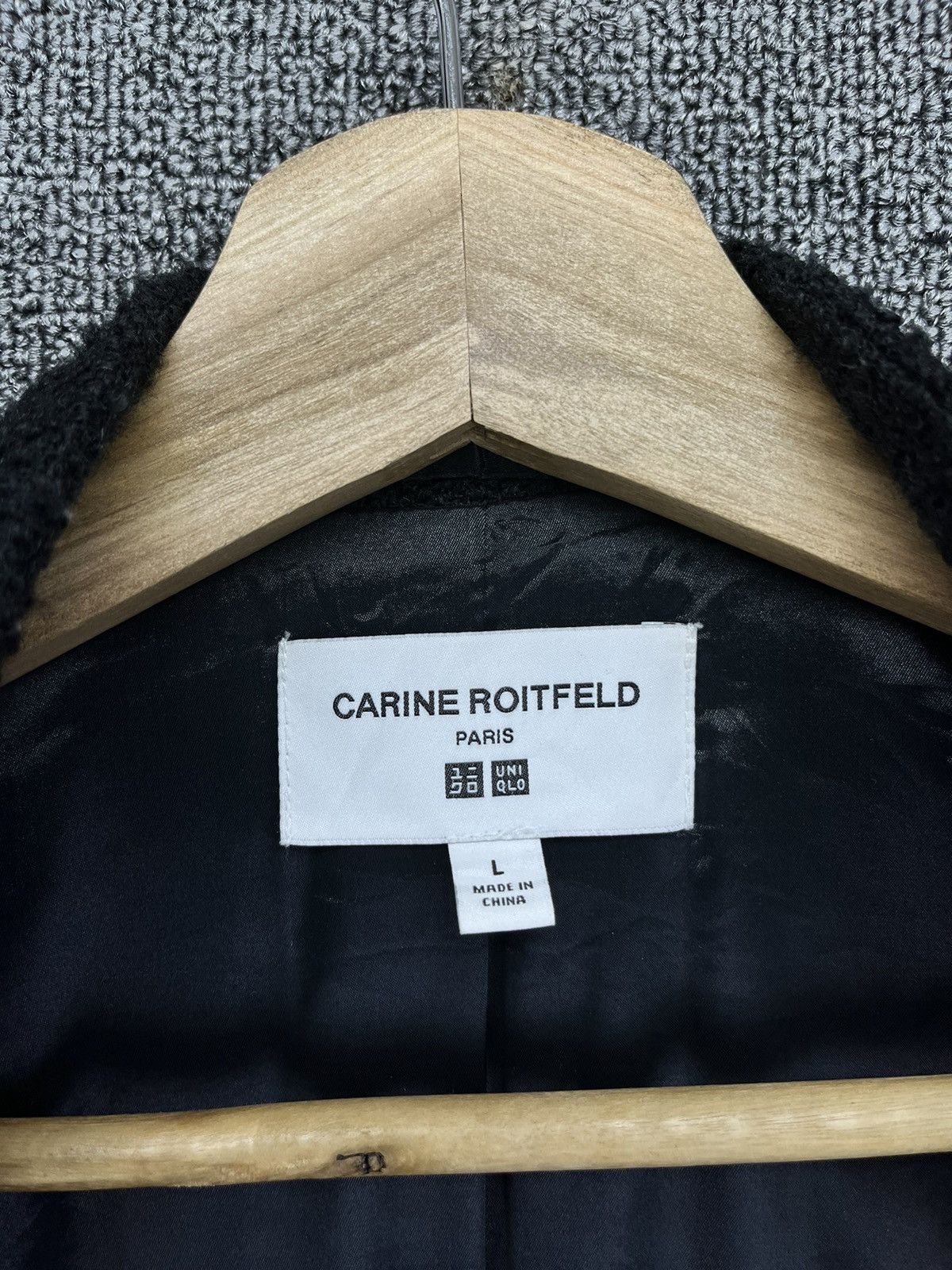 Japanese Brand Carine Roitfeld Uniqlo Black Wool Cardigan Jacket Size L / US 10 / IT 46 - 6 Thumbnail