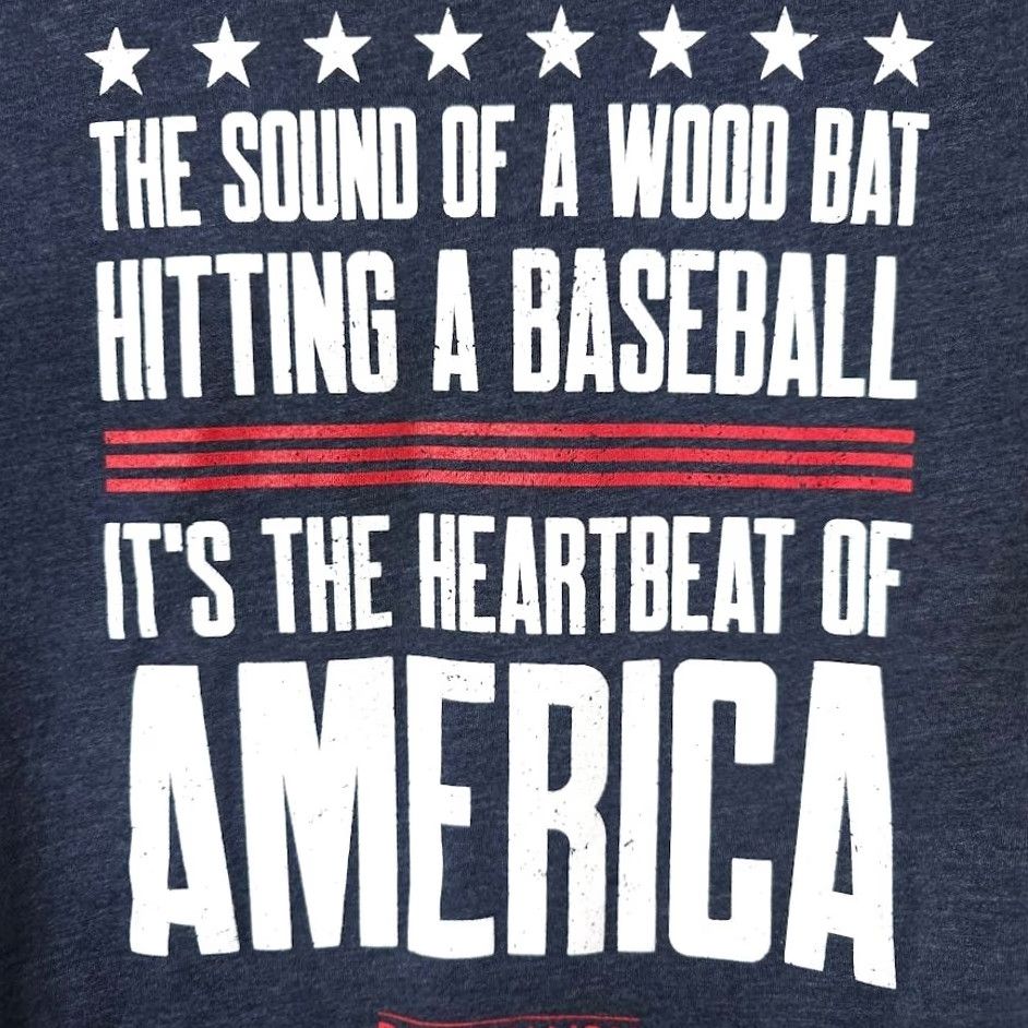 Vintage Baseballism American Baseball T Shirt Mens Small Blue Heartbeat Of America Shirt Soft Cotton Blend Size US S / EU 44-46 / 1 - 5 Thumbnail