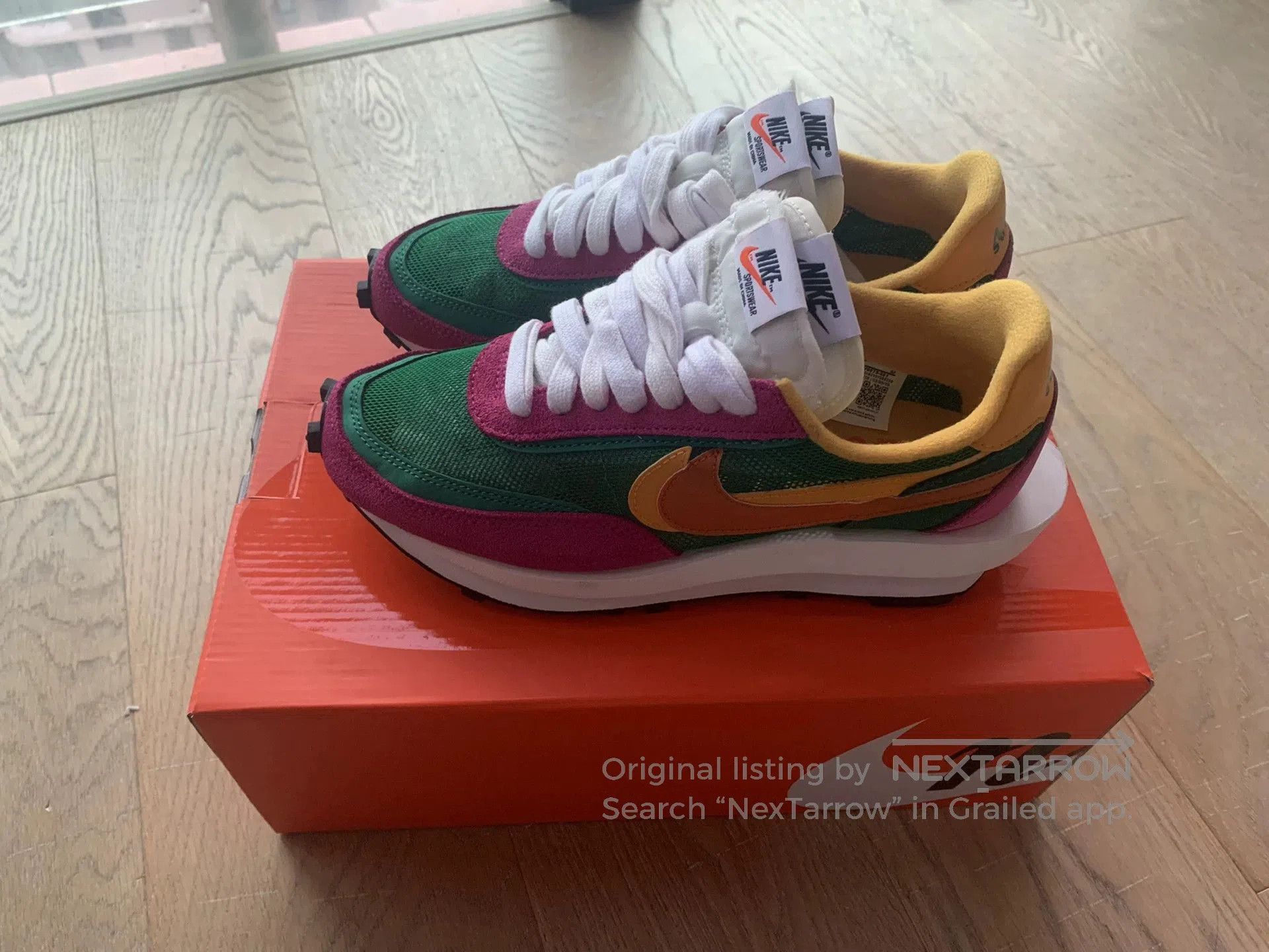 Sacai Sacai Nike Waffle Pink Green. Size US 8 / IT 38 - 2 Thumbnail