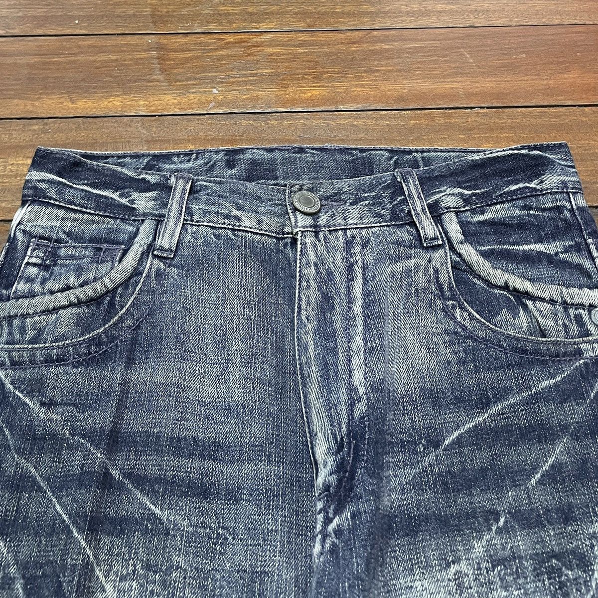 Le Grande Bleu (L.G.B.) Rare Design Vintage Japanese Brand Flared Jeans 1990s Size US 27 - 3 Thumbnail