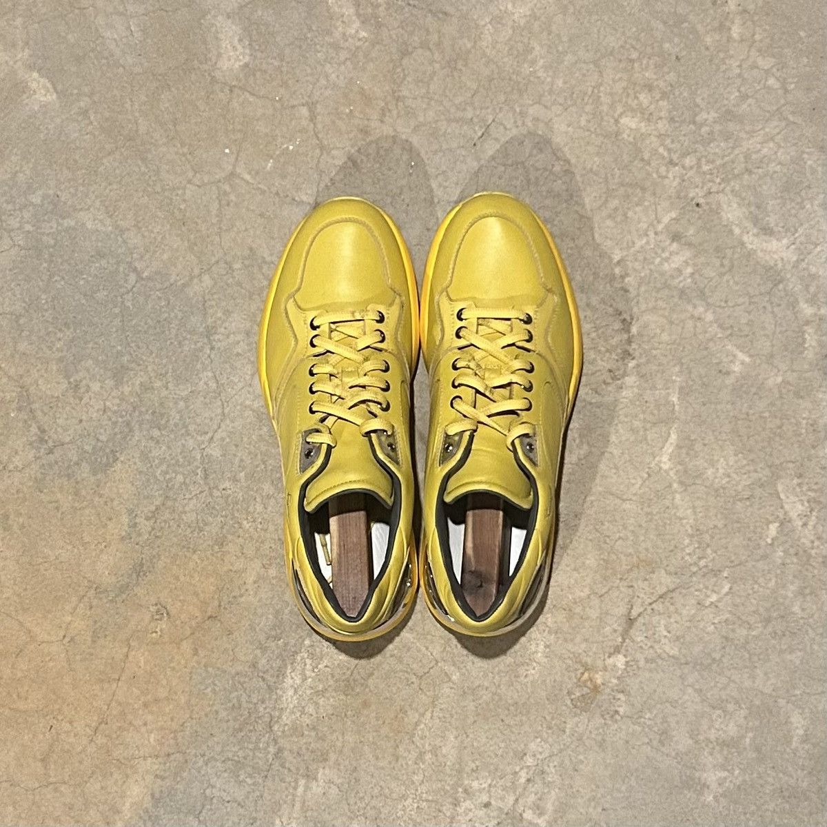 Designer × Salvatore Ferragamo Salvatore Ferragamo Yellow Leather Trainers US 8.5 Rare Size US 8.5 / EU 41-42 - 12 Thumbnail