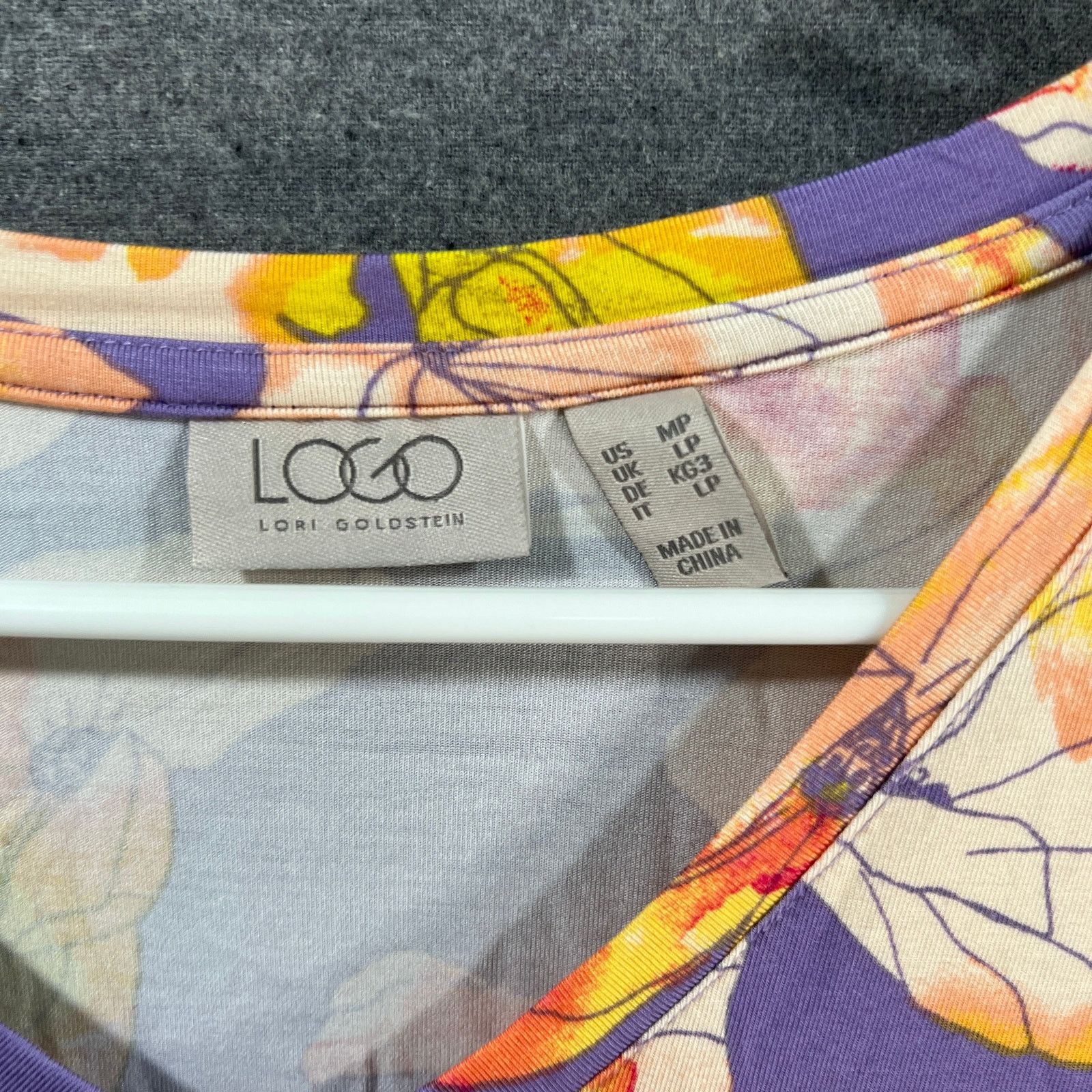Other LOGO by Lori Goldstein Rayon Elbow Sleeve Dress Lavender Size M / US 6-8 / IT 42-44 - 3 Thumbnail
