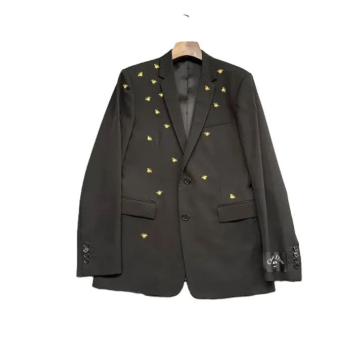 Dior Dior Black Suit with Bee Emblems 0079 Size L / US 10 / IT 46 - 1 Thumbnail
