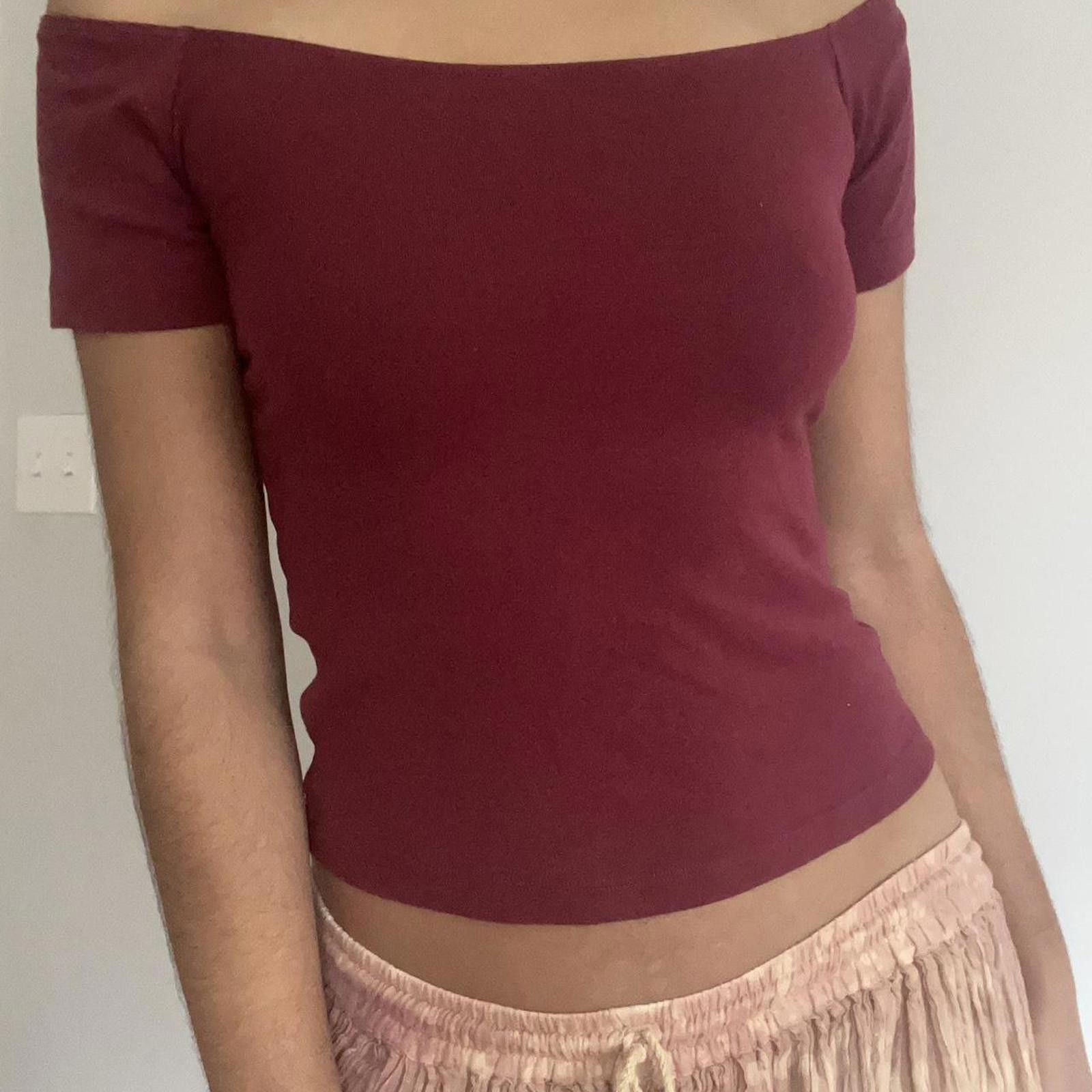 Mango Burgundy off the shoulder top #offtheshoulder Size S / US 4 / IT 40 - 5 Thumbnail